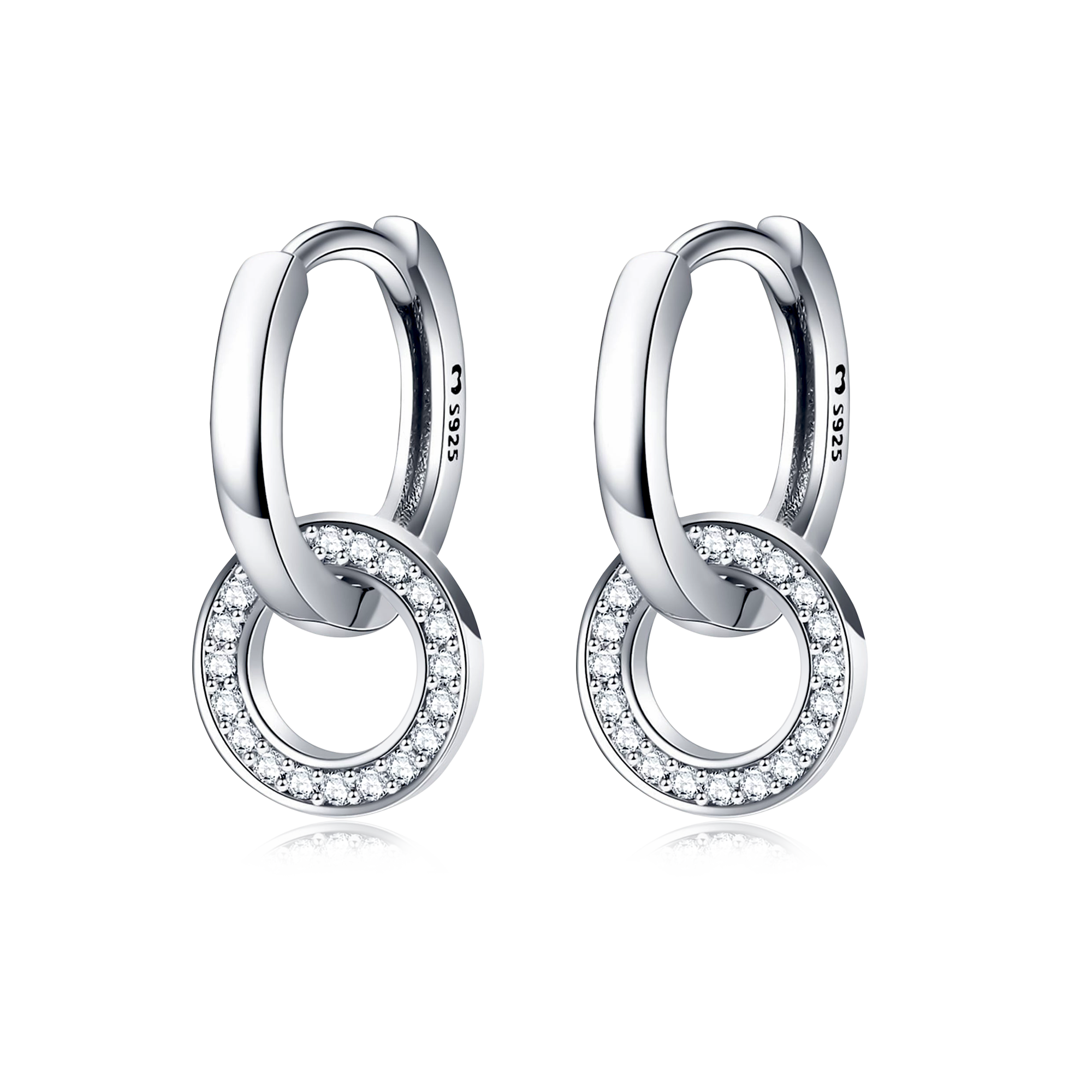 Orecchini Con Pendente Cerchi Intrecciati E Zirconi Bianchi - Paci Gioielli - Foto 11