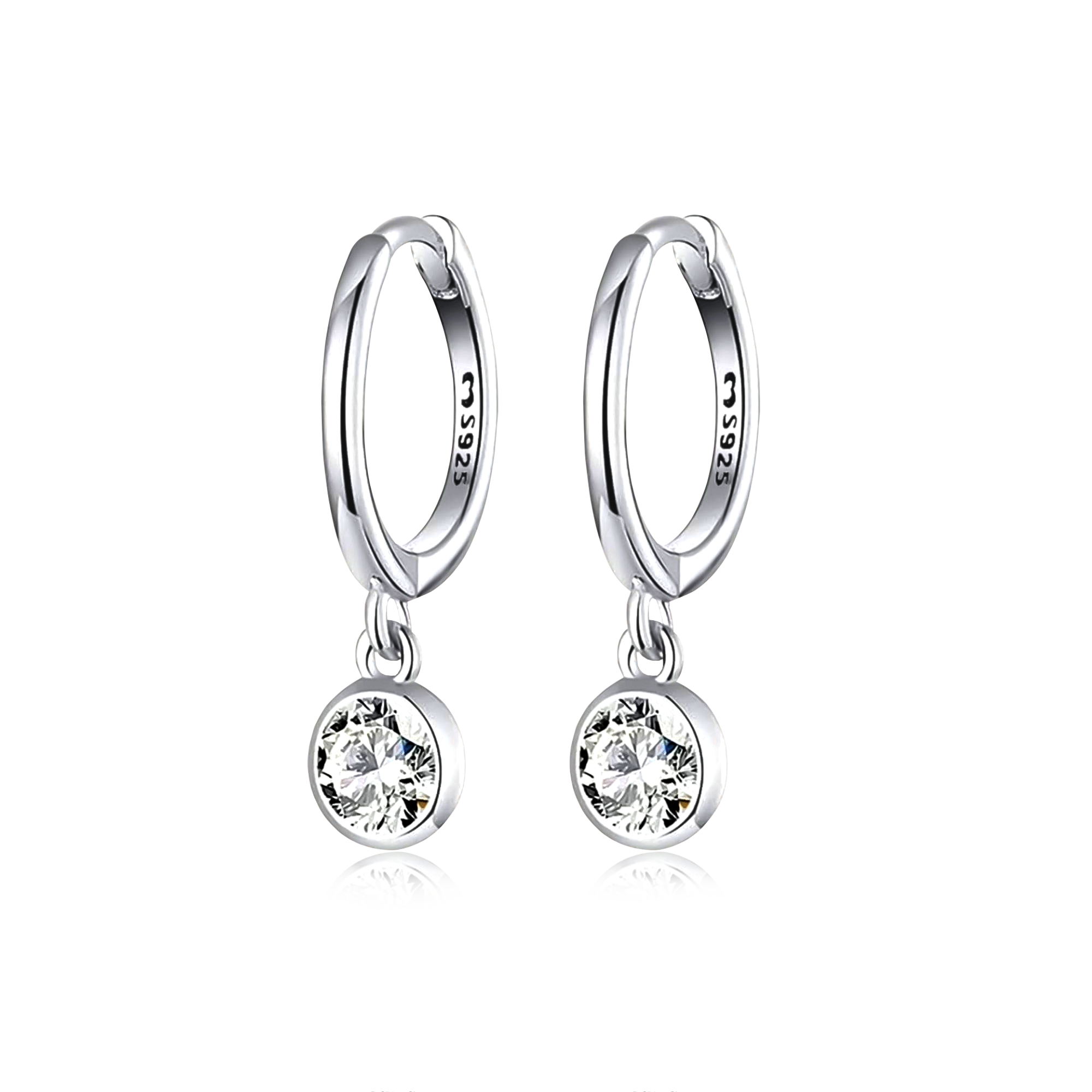 Amberta Orecchini Pendenti Minimal da Donna in Argento Amberta Orecchini Pendenti Minimal da Donna in Argento