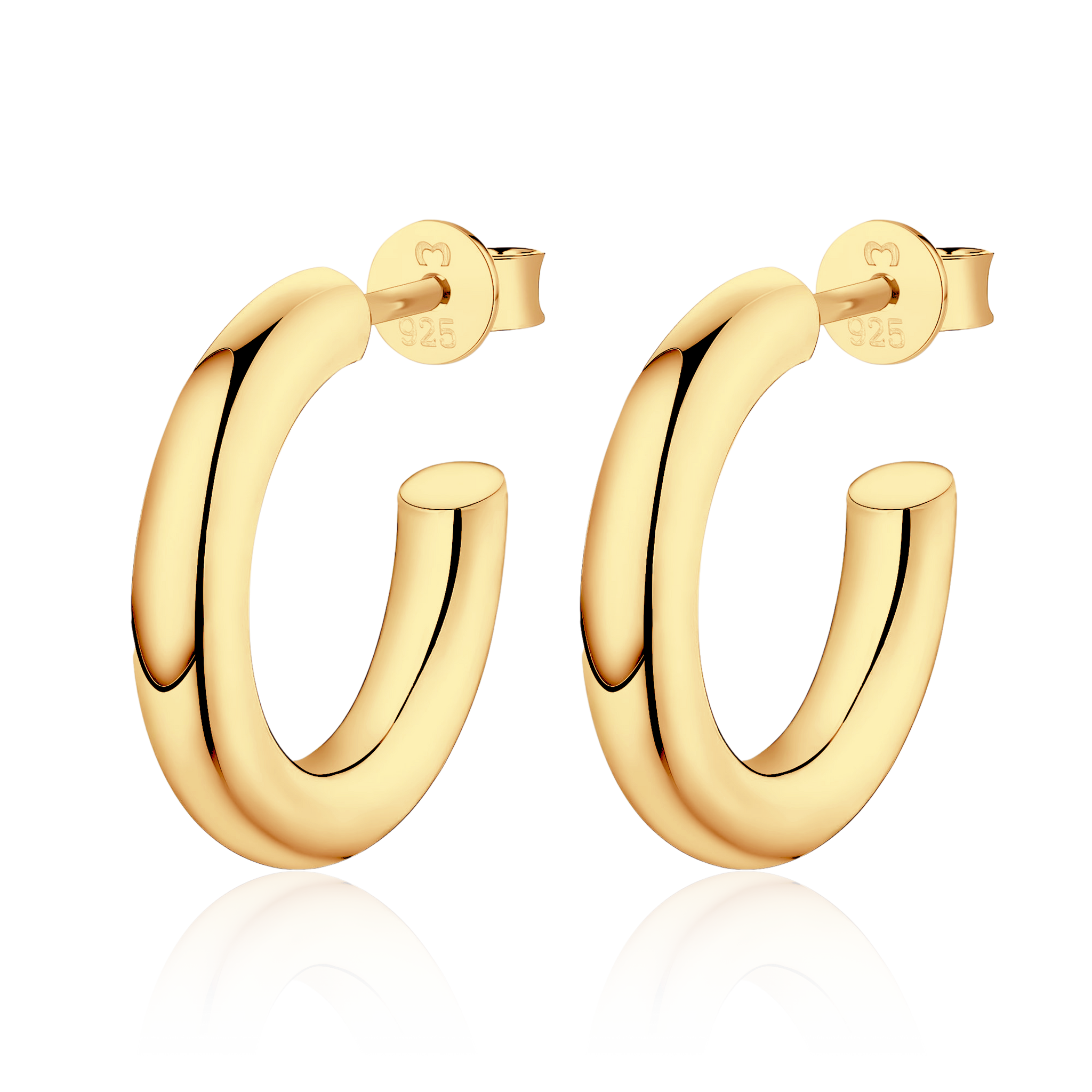 Orecchini Oro 18K 750 Mls. Anelli Lisci. 21 Mm X 3,8 Mm. Ref. AMC02