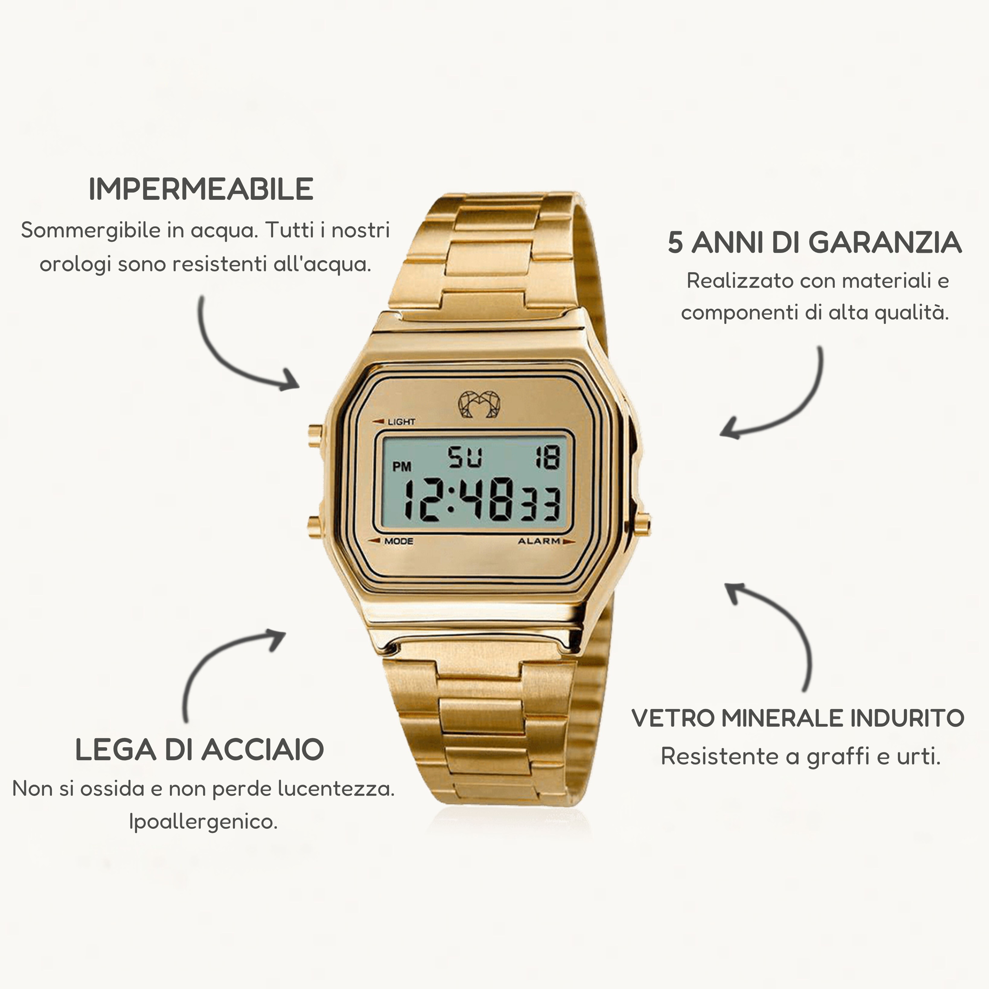 Orologio Digitale Vintage - Oro