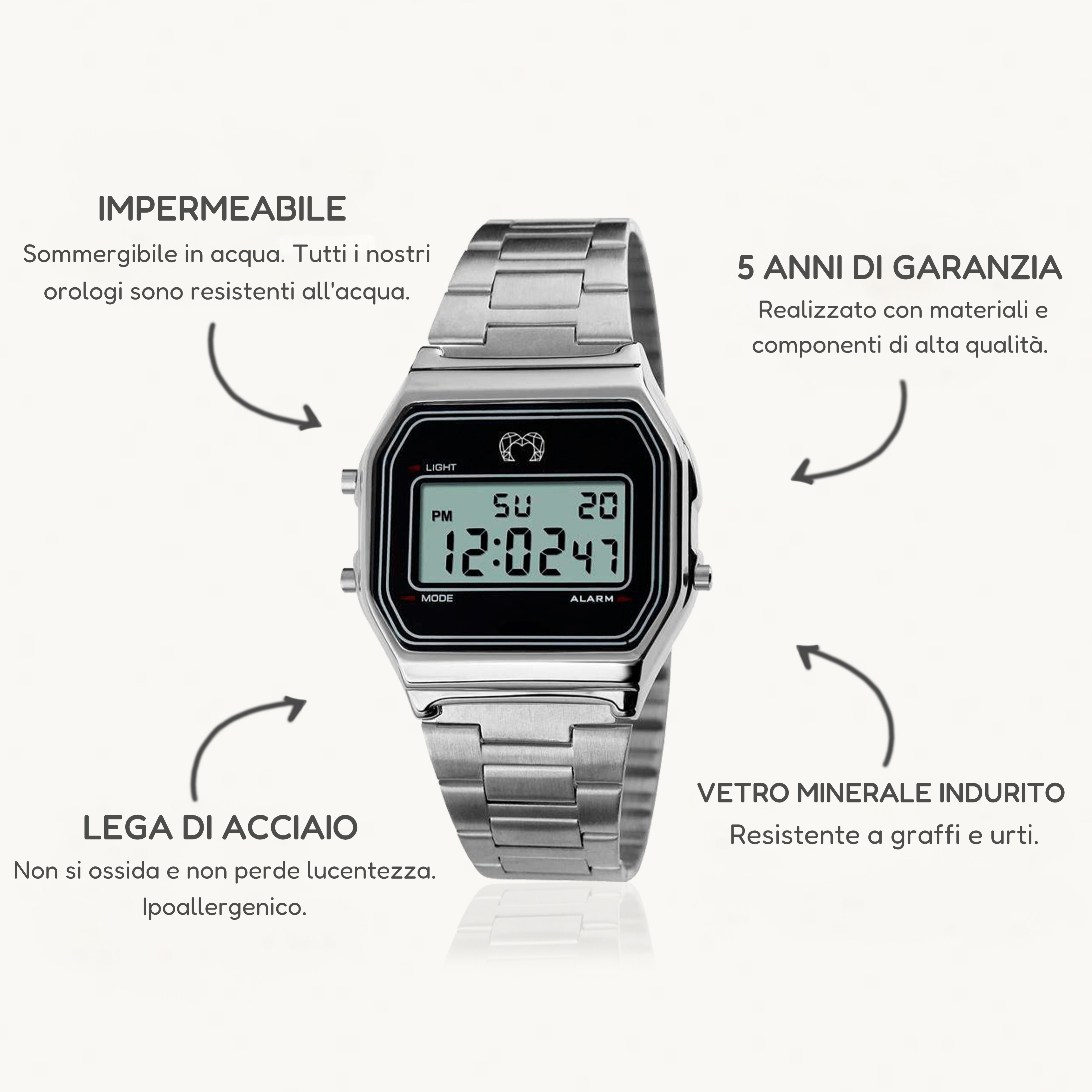 Orologio Digitale Vintage - Argento