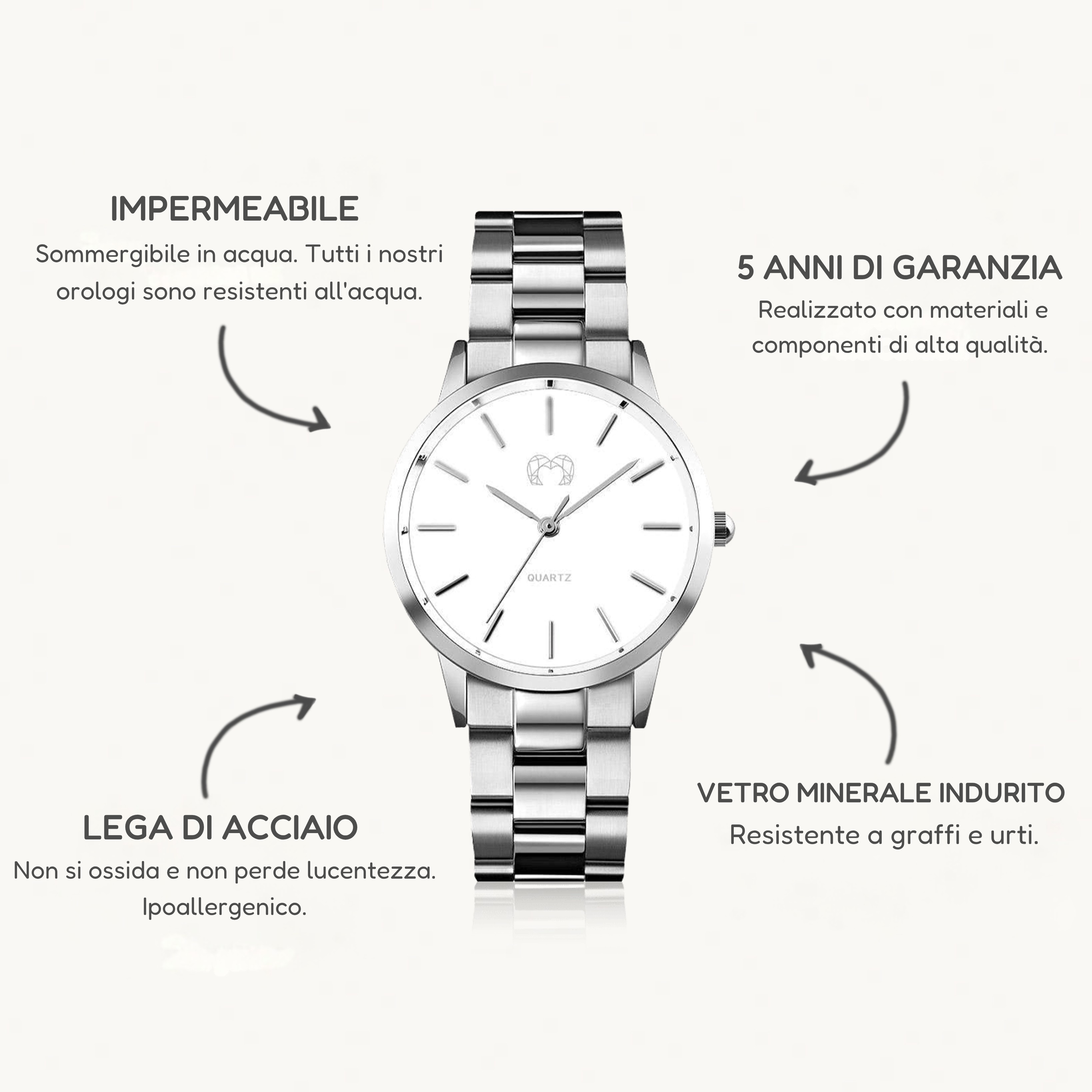 Orologio California - SilverWhite