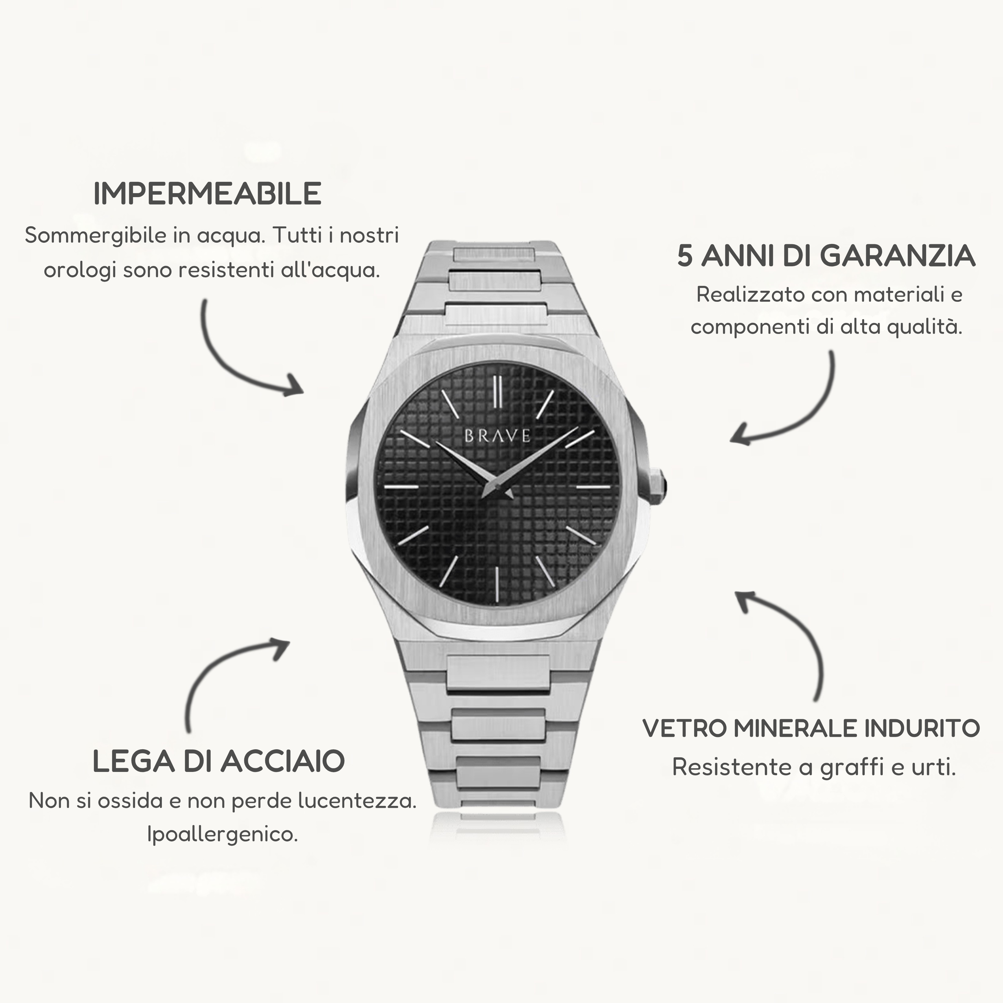 Orologio ~ Empire BRAVE - Argento-Nero