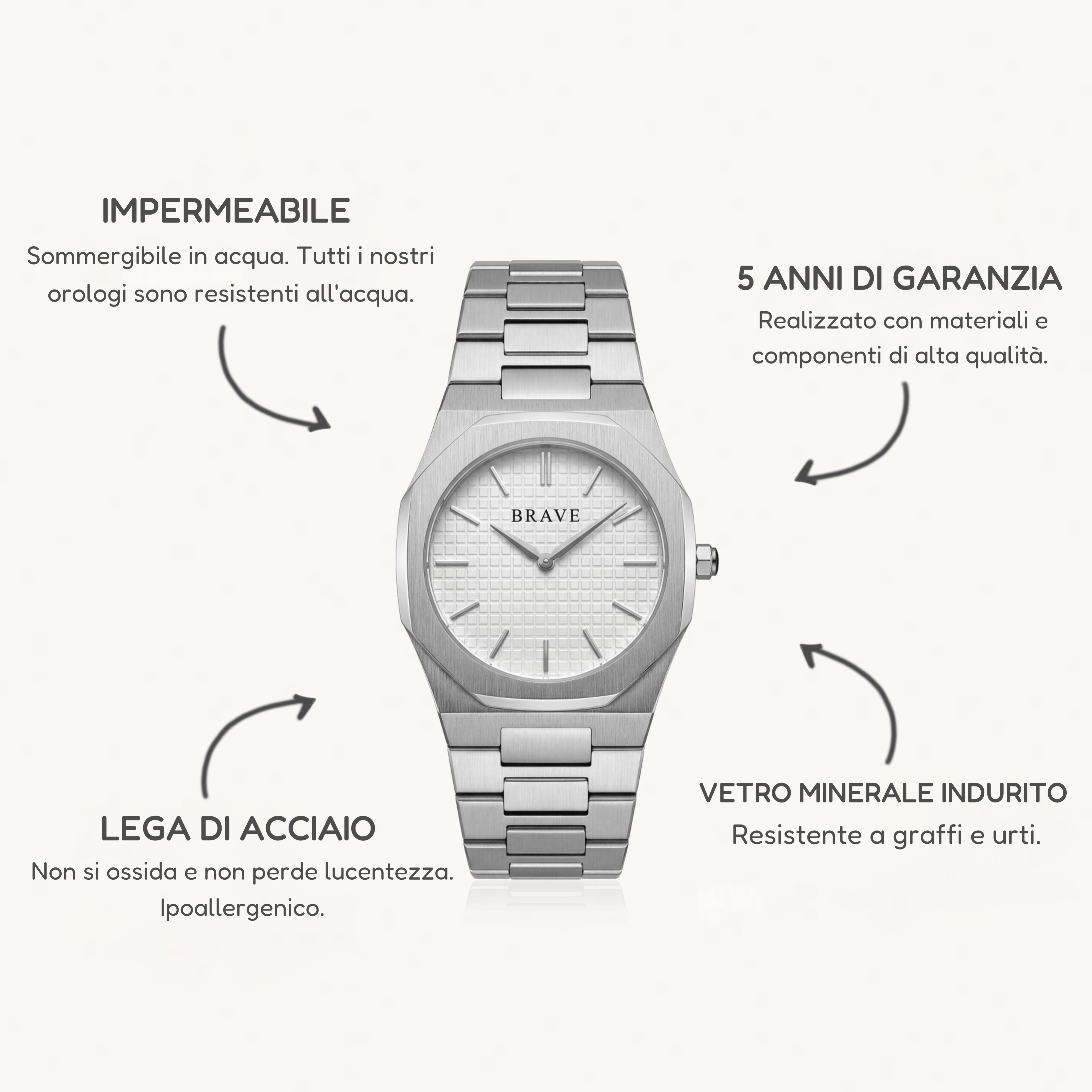Orologio ~ Empire BRAVE - Argento-Bianco