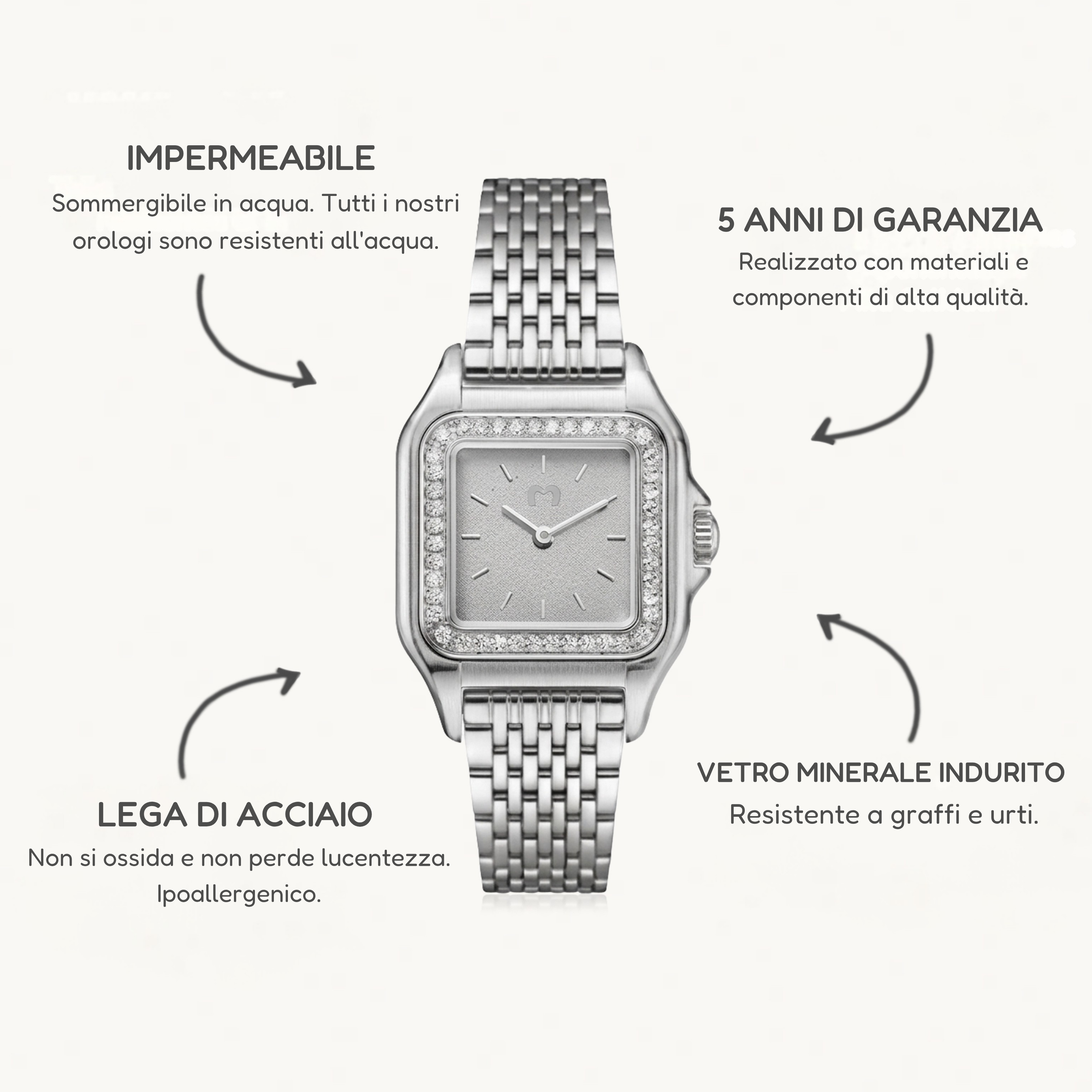 Orologio ~ Hampton Lux Argento