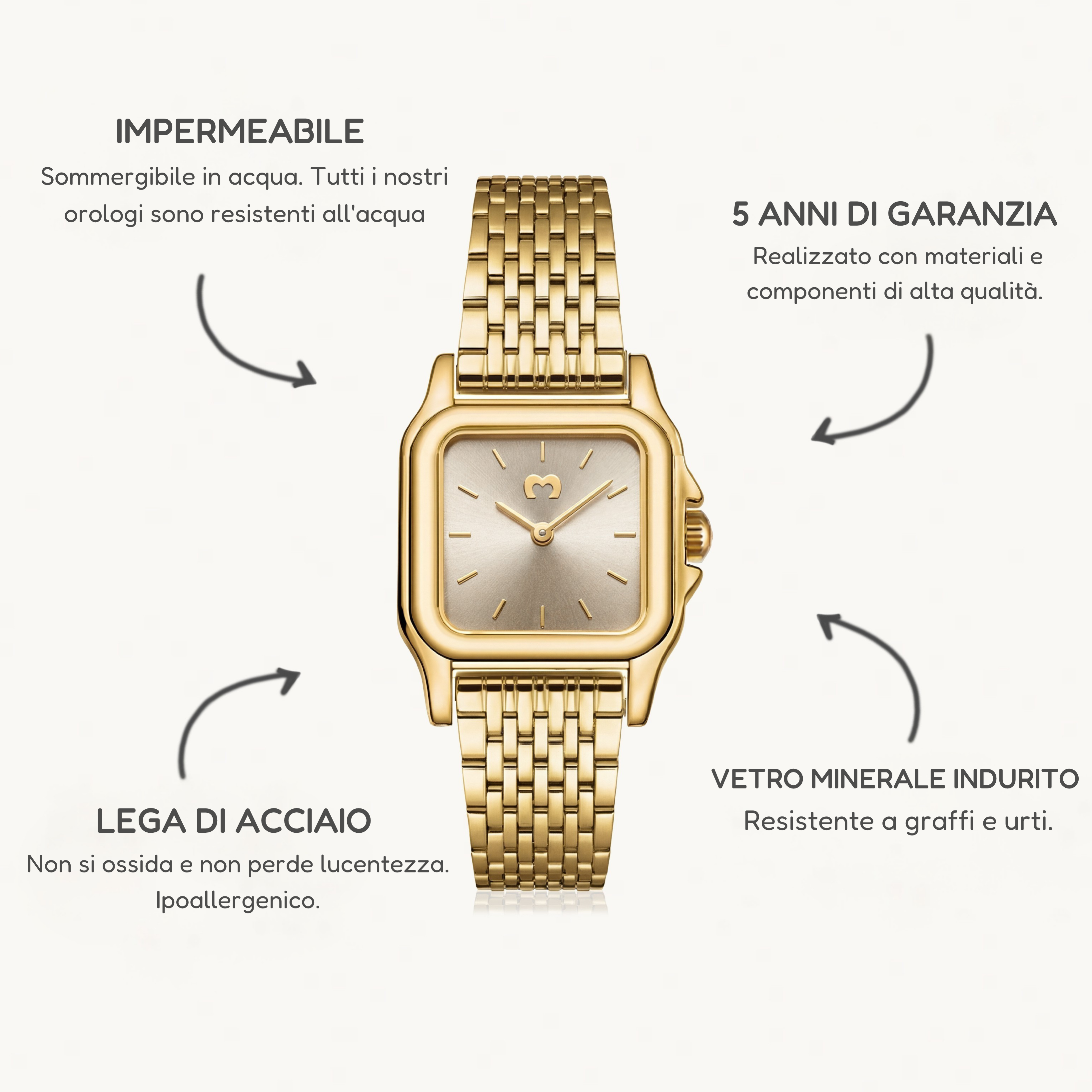 Orologio ~ Hampton Champagne d'oro