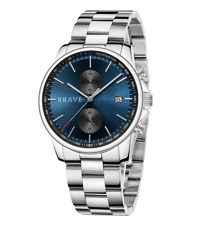 Orologio ~ Monarca BRAVE - Argento-Blu Scuro