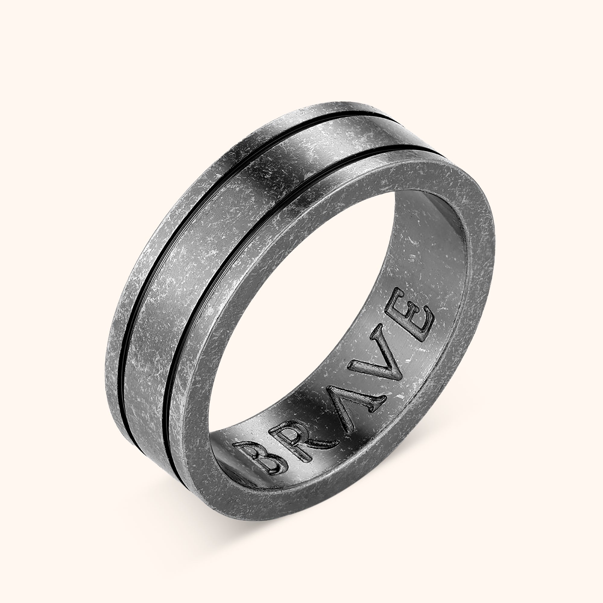 Anello Uomo BRAVE Basalto - Chiara Jewels