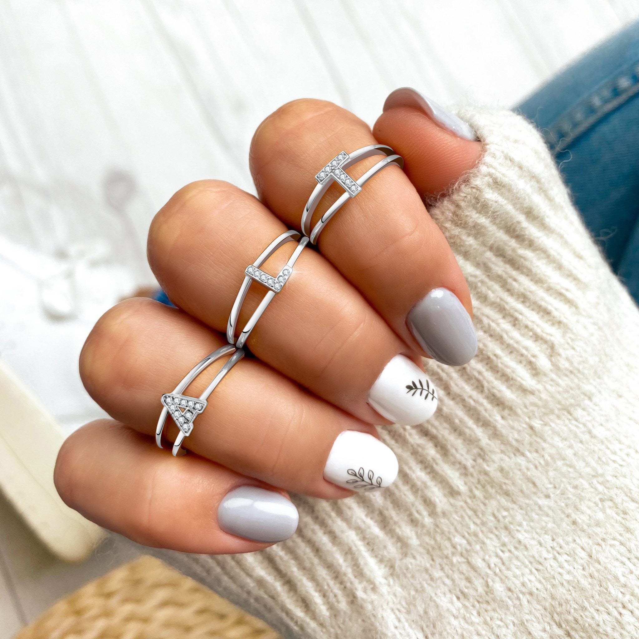 Anello Iniziale Argentati - Chiara Jewels