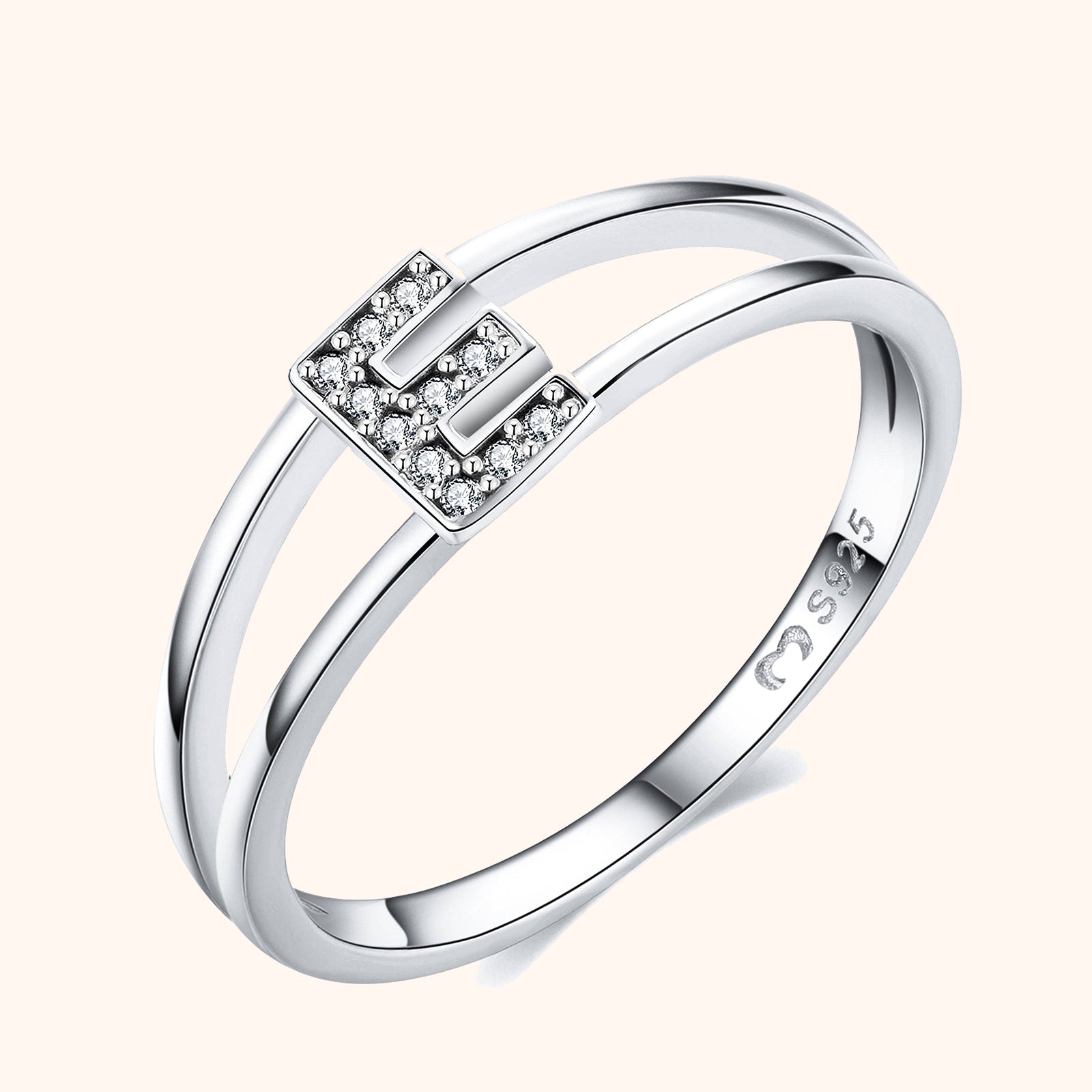 Anello Iniziale Argentati - Chiara Jewels