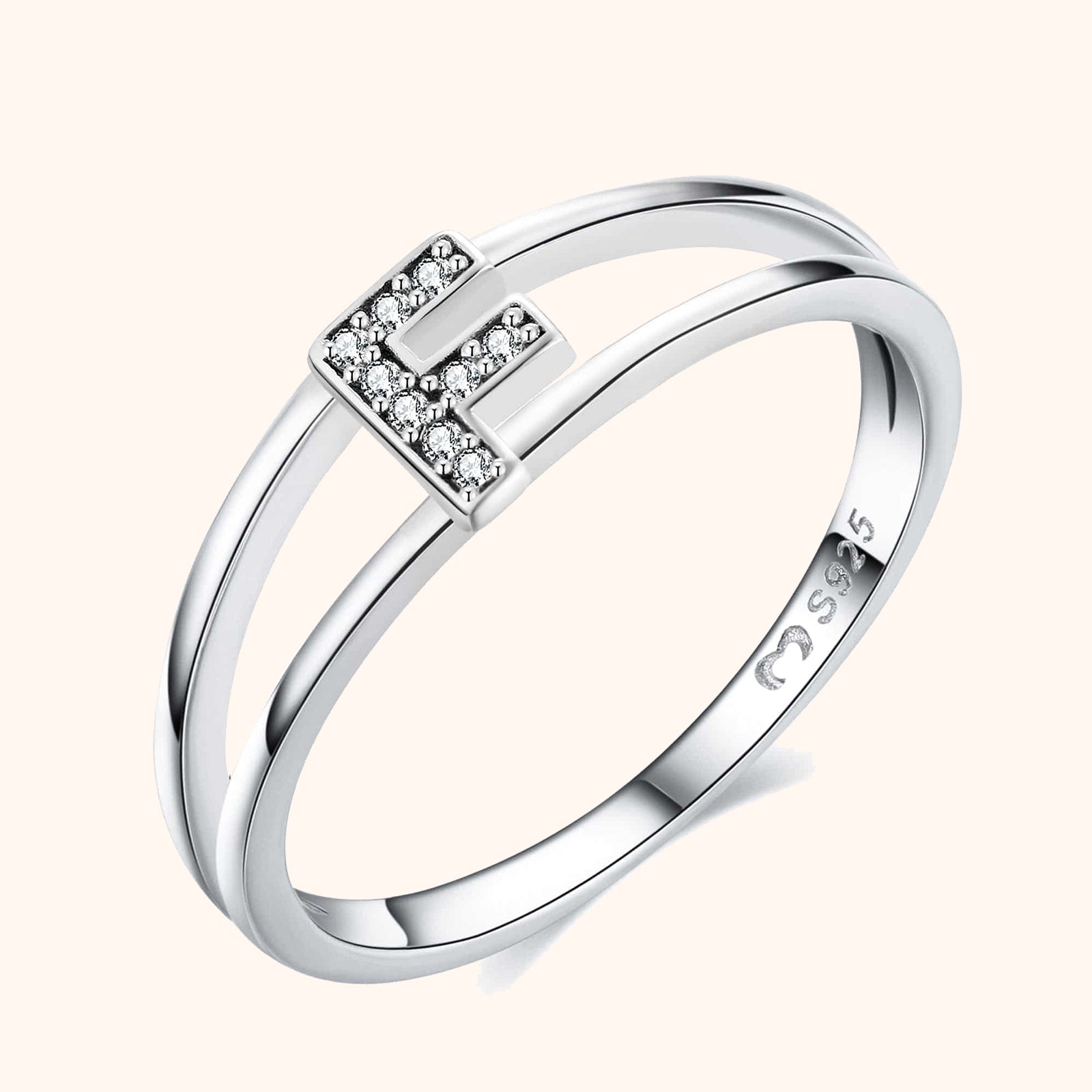 Anello Iniziale Argentati - Chiara Jewels