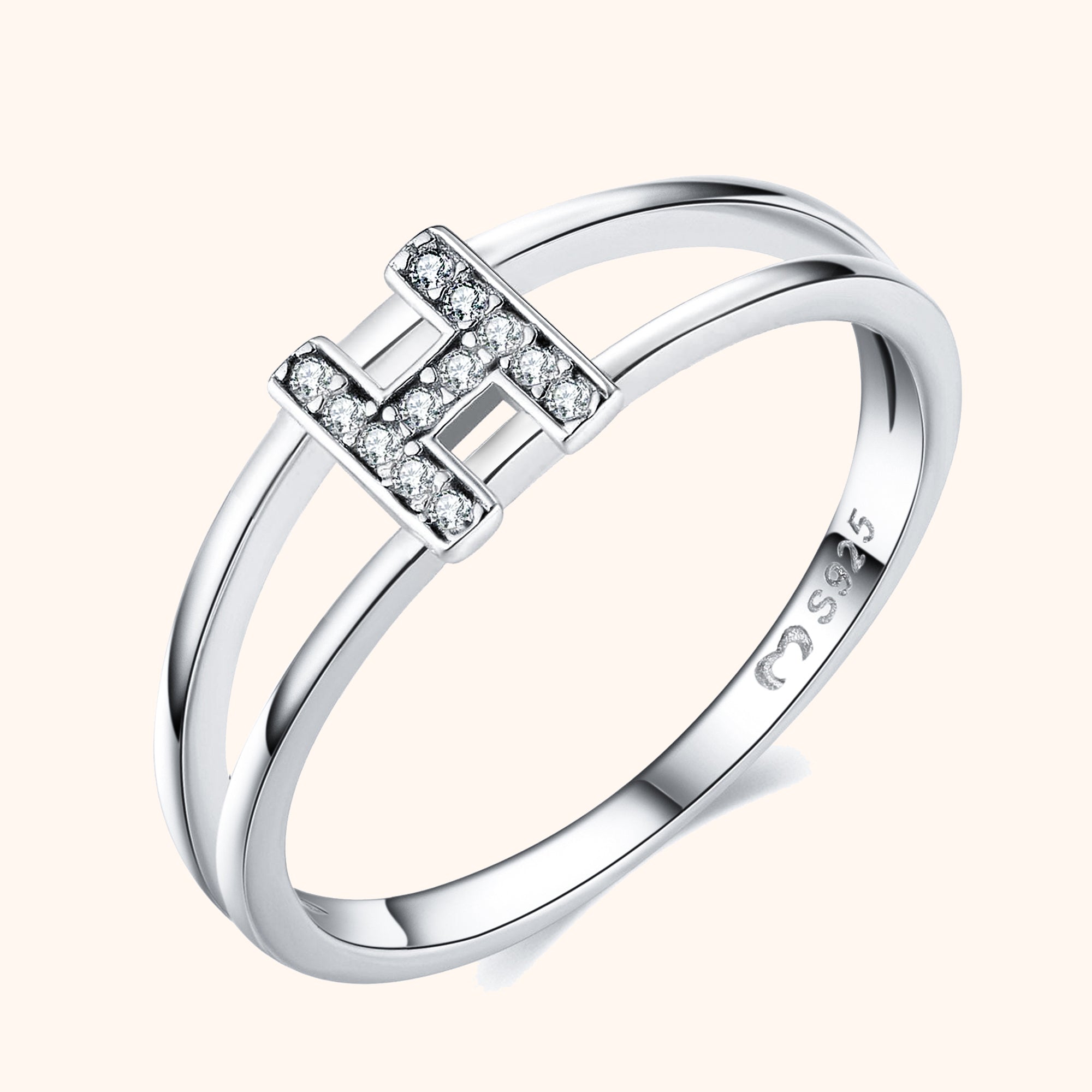 Anello Iniziale Argentati - Chiara Jewels