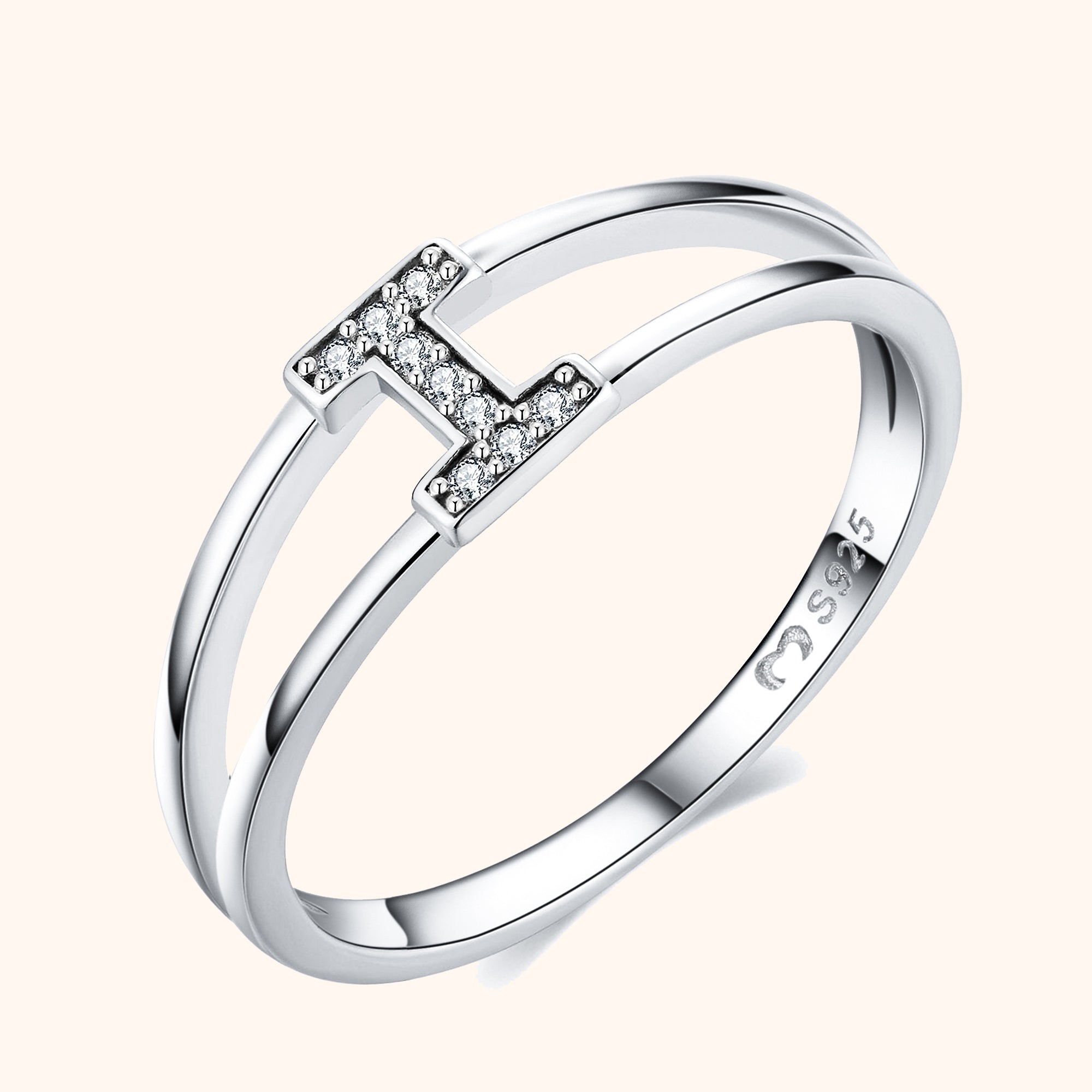 Anello Iniziale Argentati - Chiara Jewels