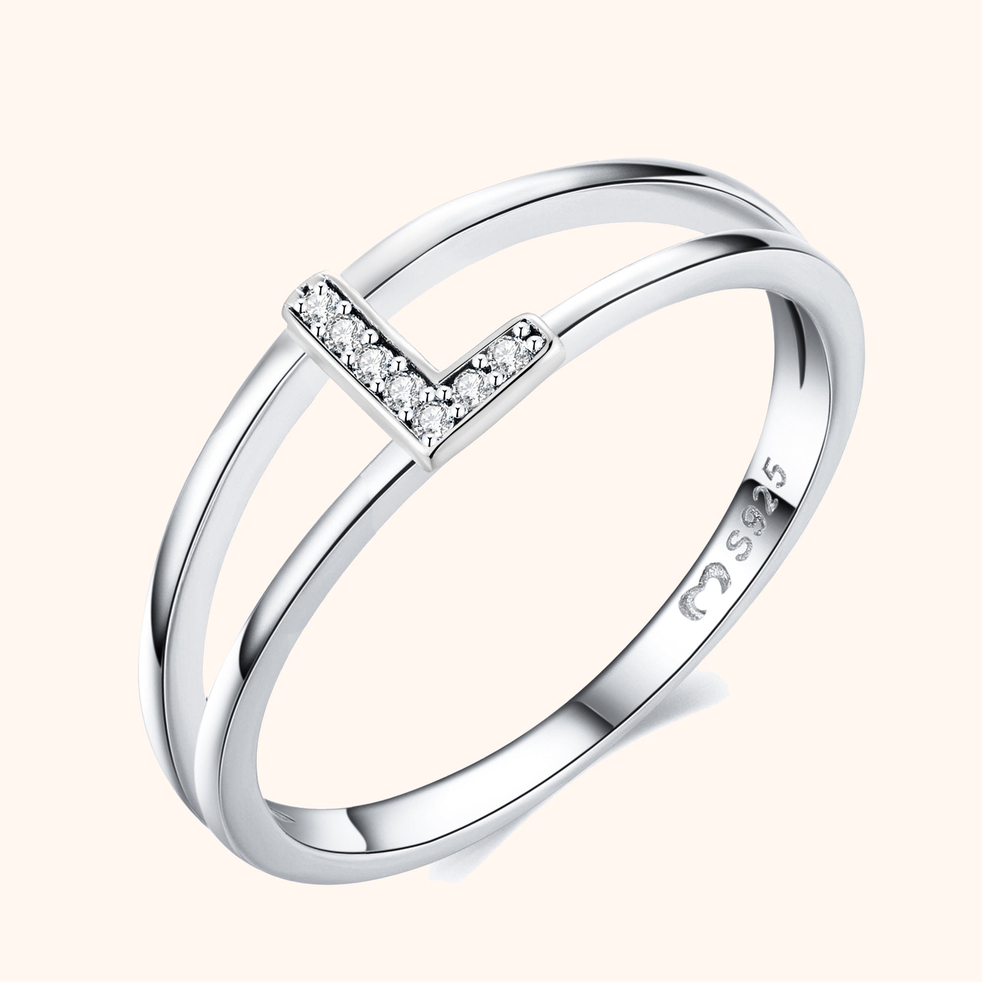 Anello Iniziale Argentati - Chiara Jewels