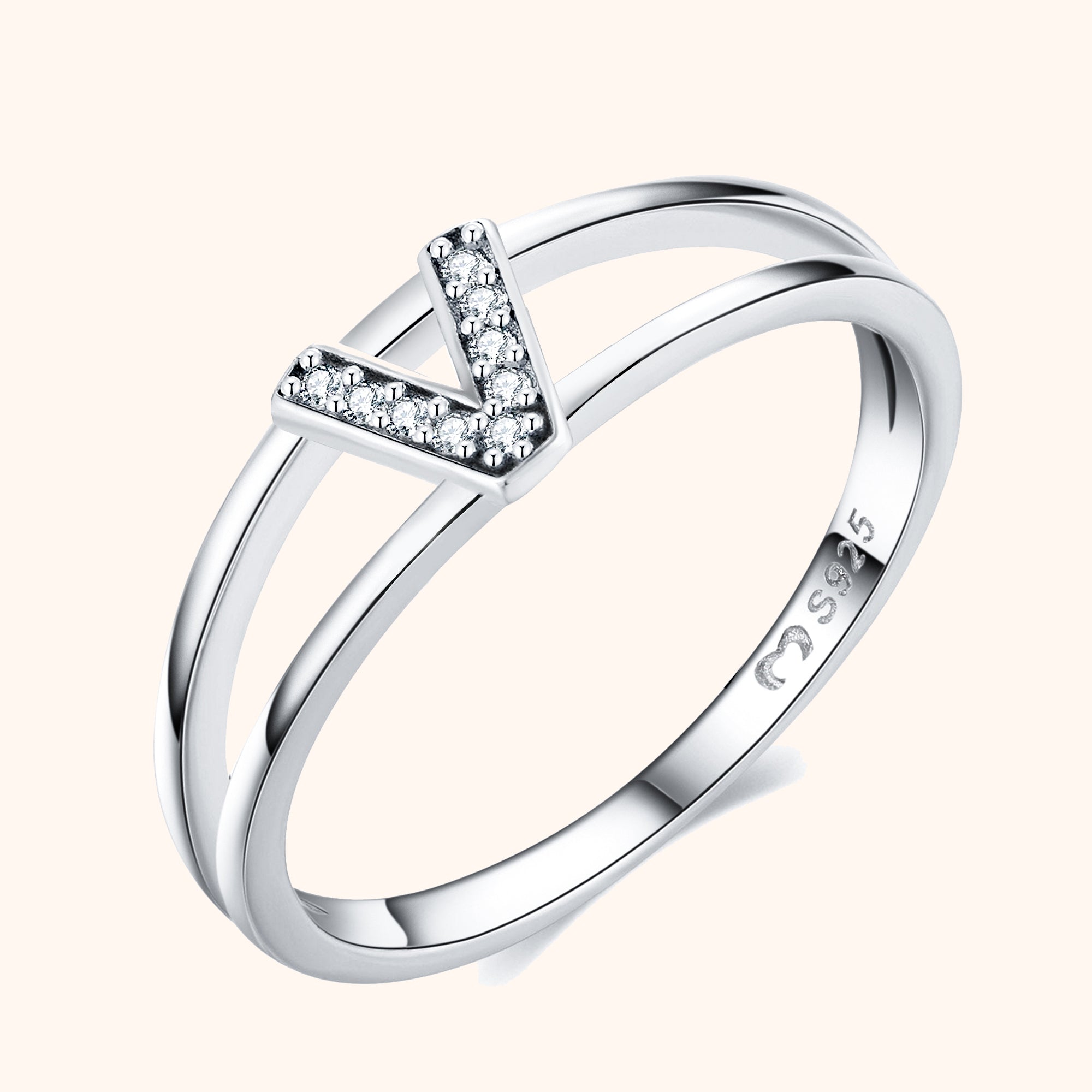 Anello Iniziale Argentati - Chiara Jewels