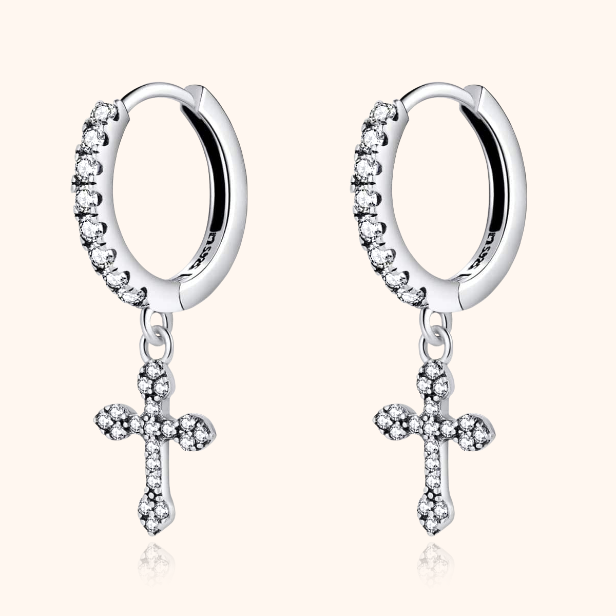 Orecchini A Croce Cattolica In Argento 925/1000 - Unisex - Piccoli E Delicati