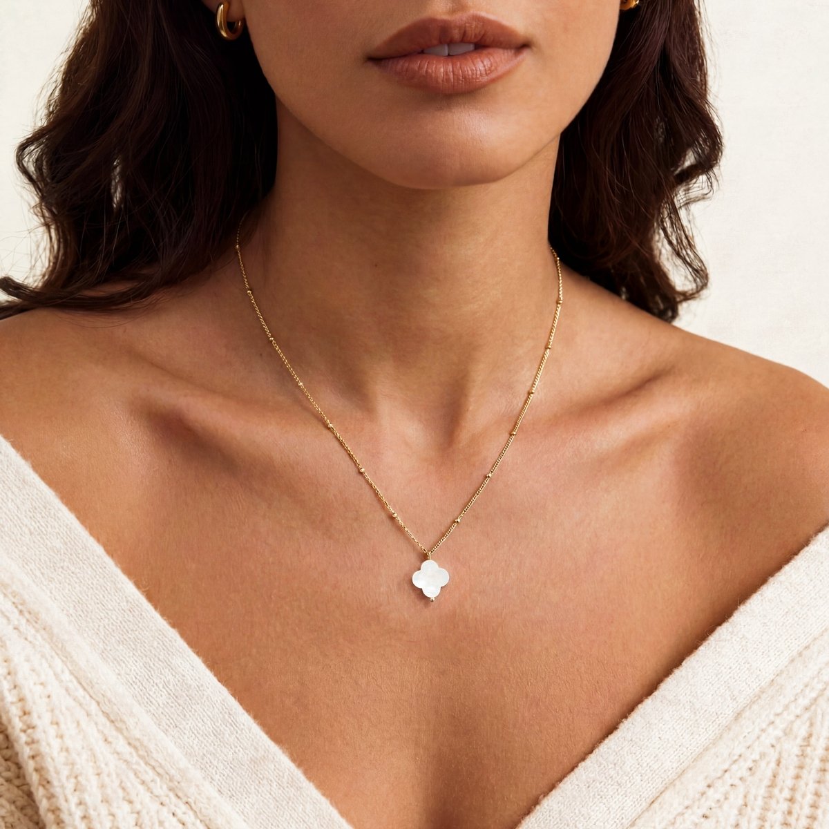 Collana Trifoglio Bianco