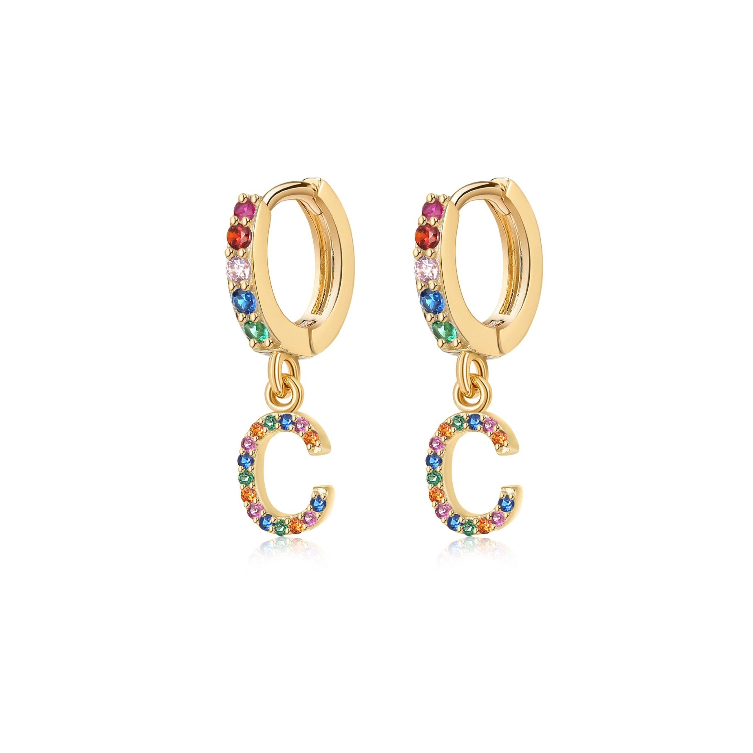 Orecchini "Cerchi Arcobaleno Iniziale" - Chiara Jewels