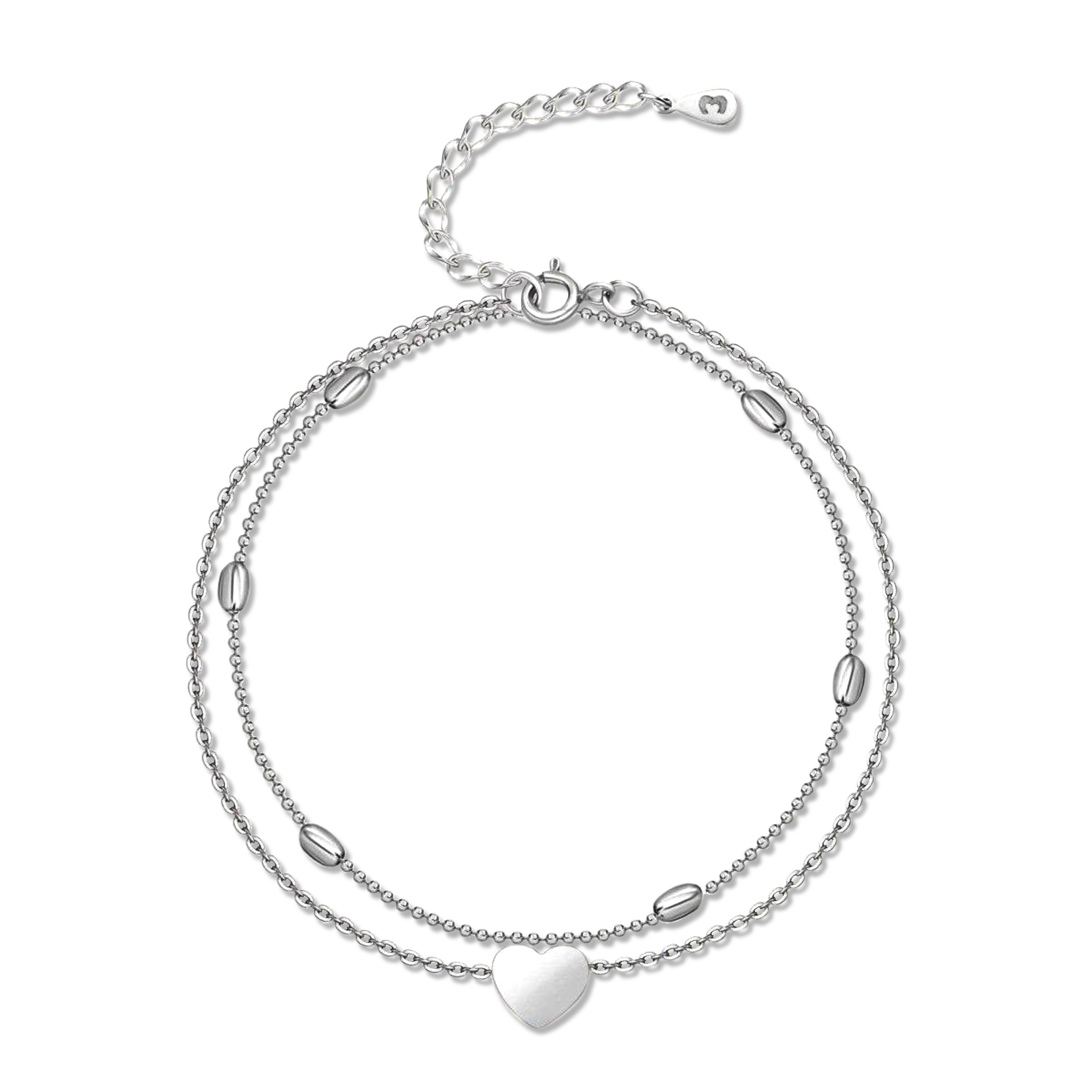 CAVIGLIERA DONNA IN ACCIAIO ZIRCONI E CUORI - Foto 8