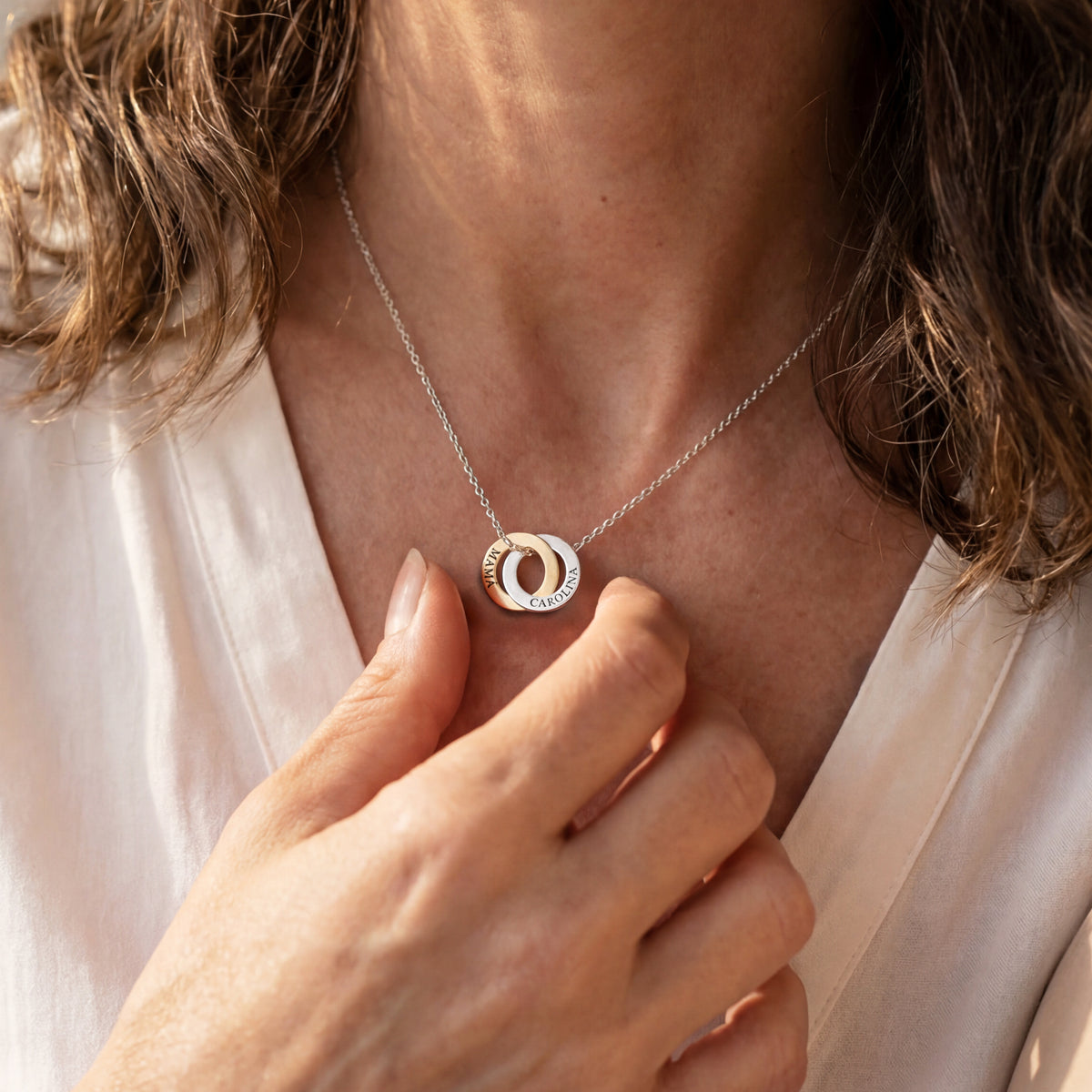Materia Gingko - Ciondolo da donna, in argento 925, oro rosa