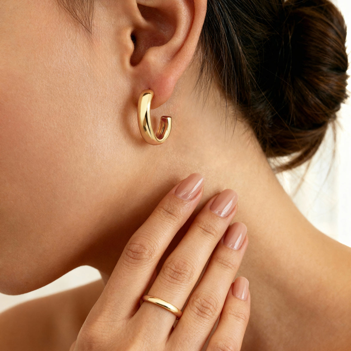 Clever Schmuck Orecchini A Semicerchio Con 3 Zirconi – Argento 925 Rodiato, Chiusura A Monachella, In Astuccio