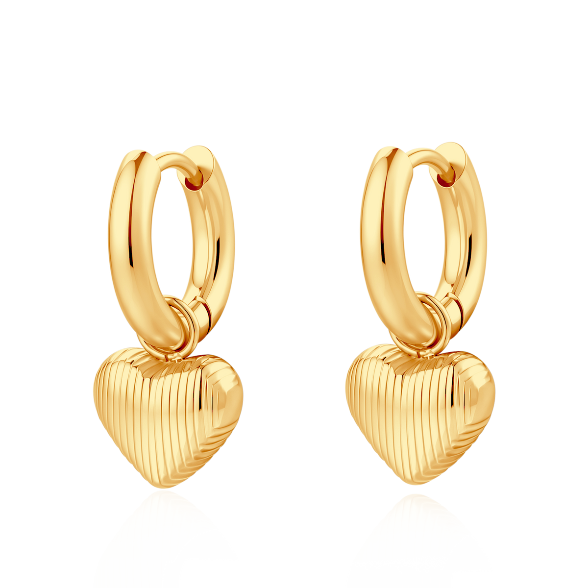 Orecchini Cerchio Cuore Volumetrico