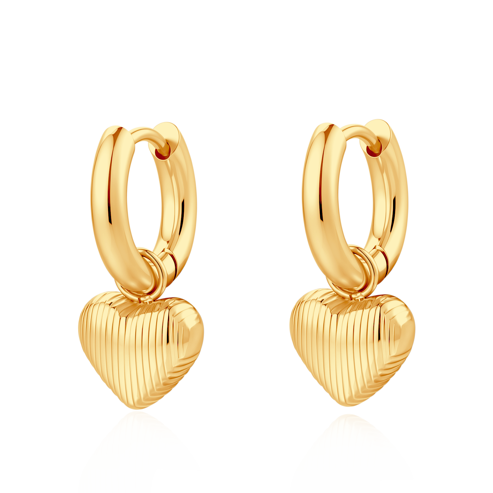 Orecchini Cerchio Cuore Volumetrico