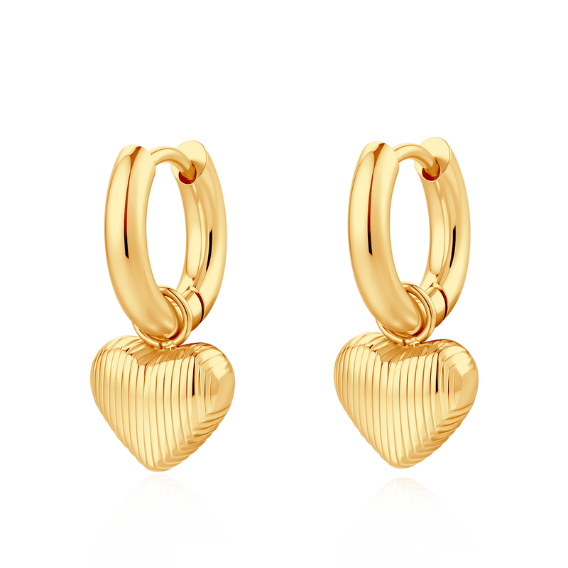 Orecchini Cerchio Cuore Volumetrico