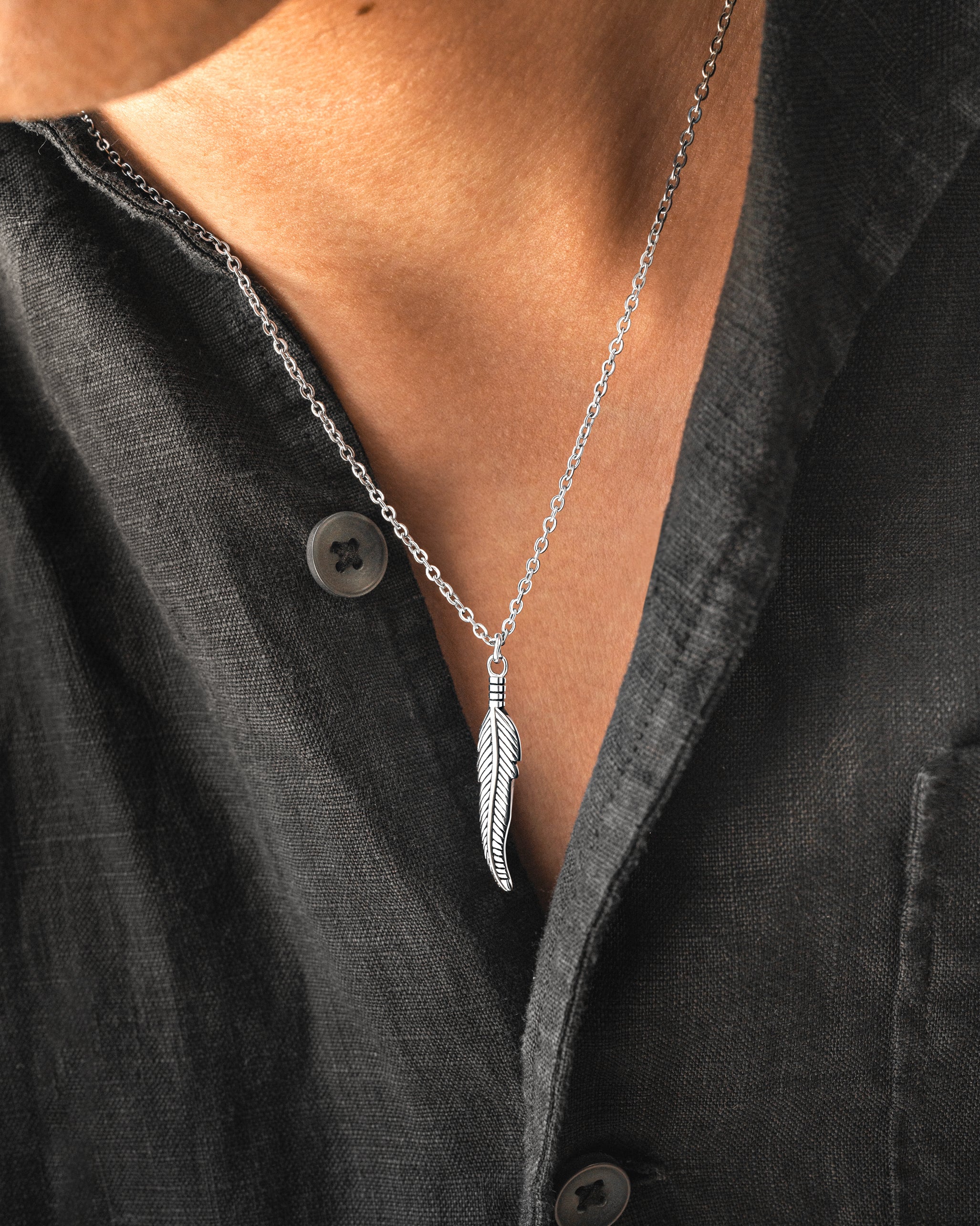 Collana Uomo BRAVE Piuma - Chiara Jewels