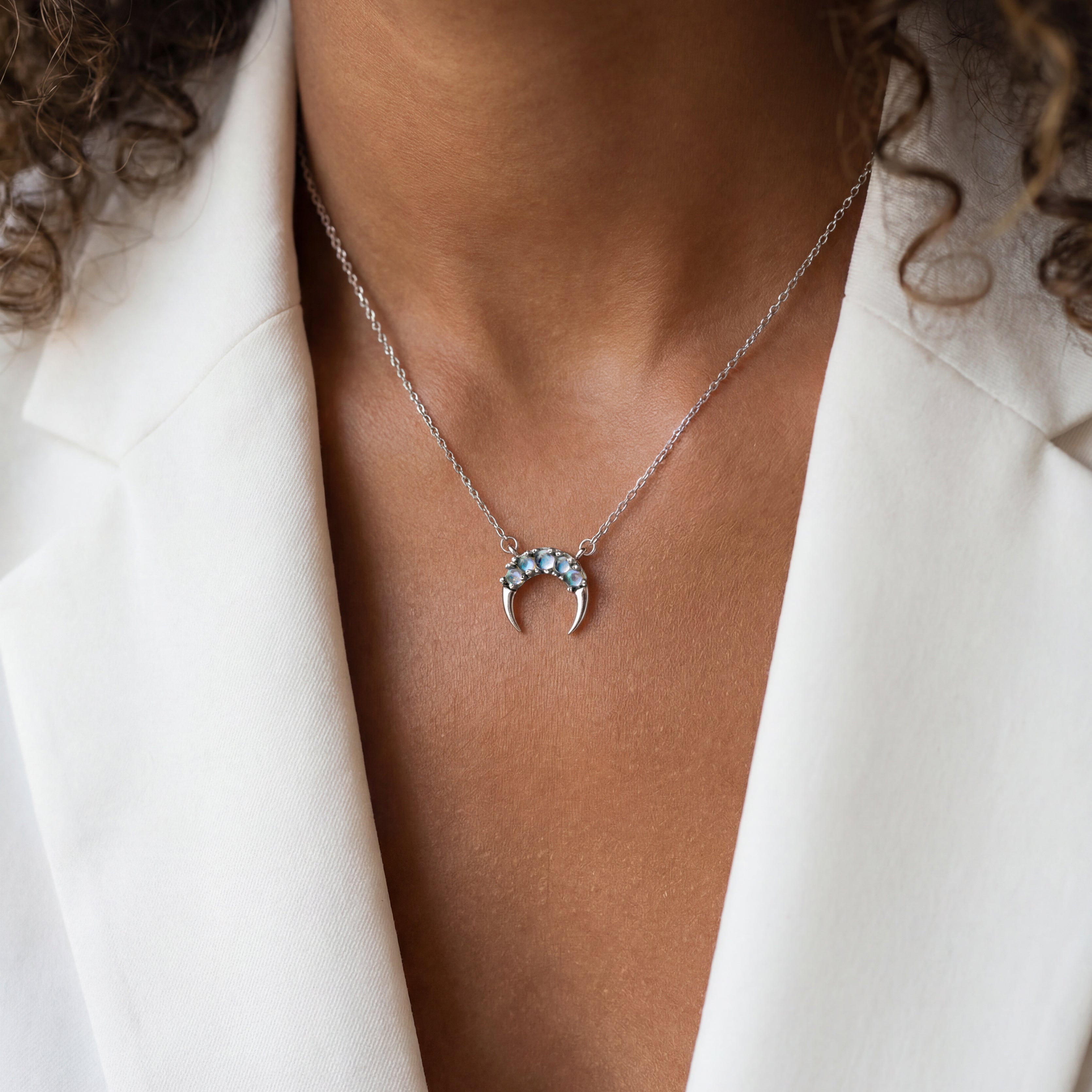 Collana Mezzaluna Cristallo