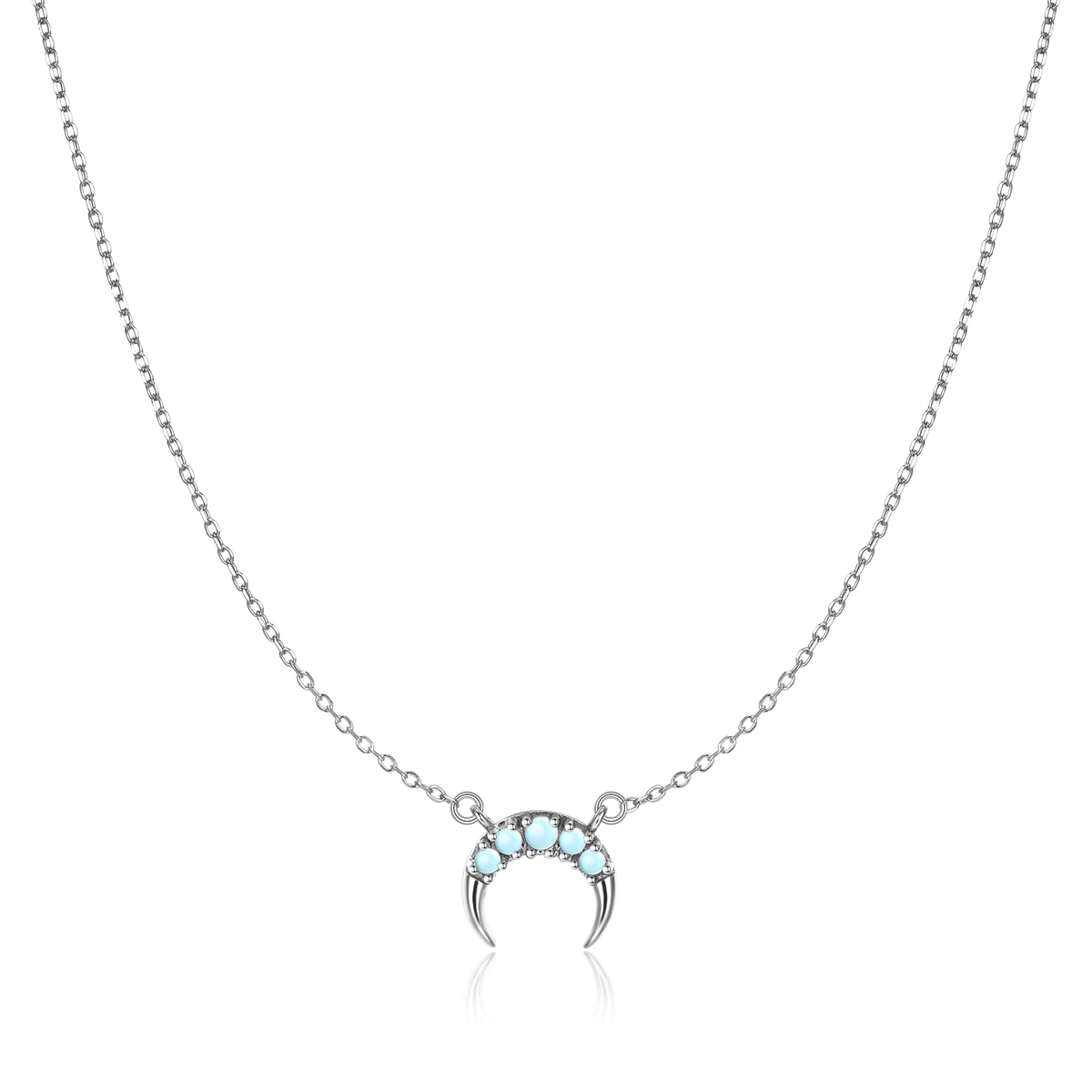 Collana Les Poulettes Bijoux Mezzaluna E Strass – Argento 925 Rodiato, Piccolo Modello, In Scatola Regalo - 2