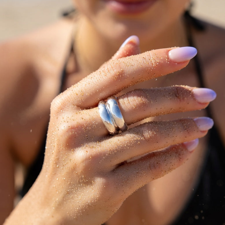 Anello Doppio Rilievo Sottile