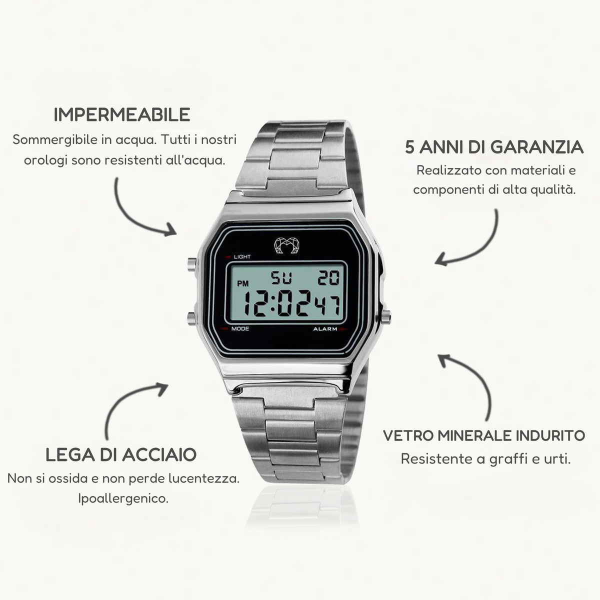 Orologio Digitale Vintage - Argento