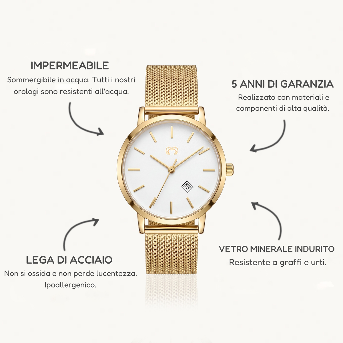 Orologio Chiara Jewels - GoldWhite