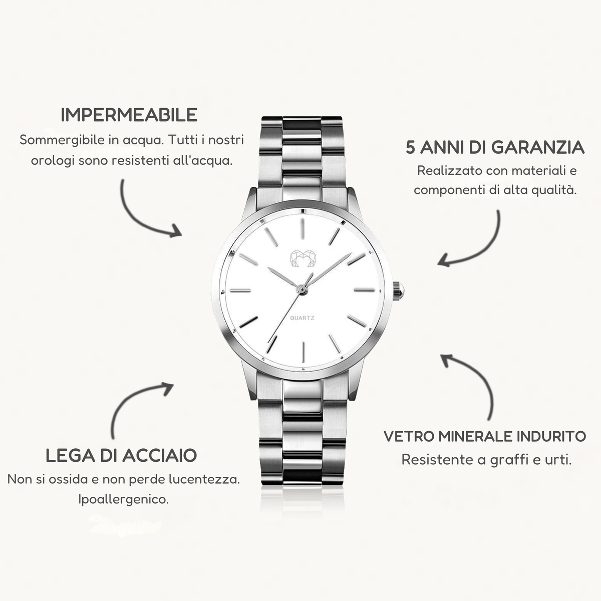 Orologio California - SilverWhite