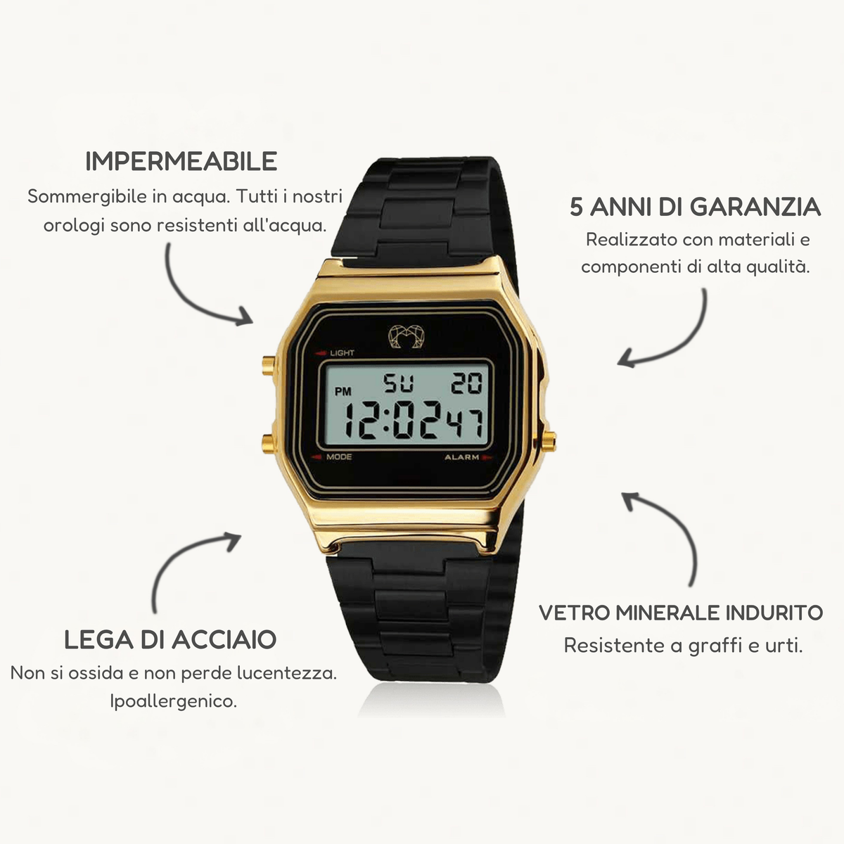 Orologio Digitale Vintage - BlackGold