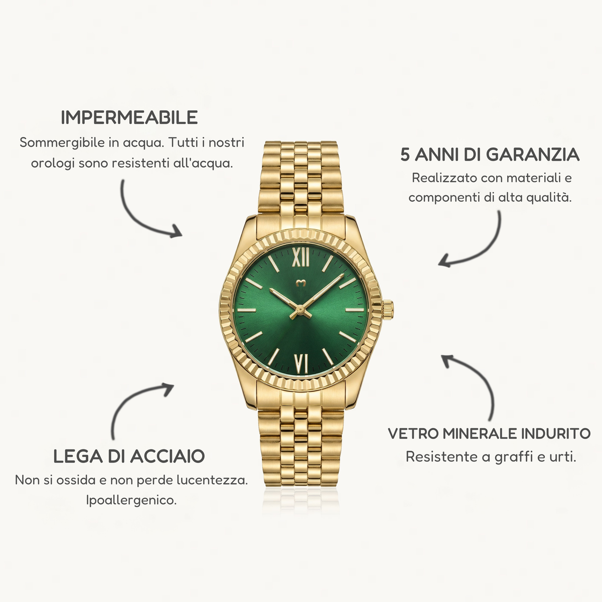 Orologio ~ Century Oro-Verde