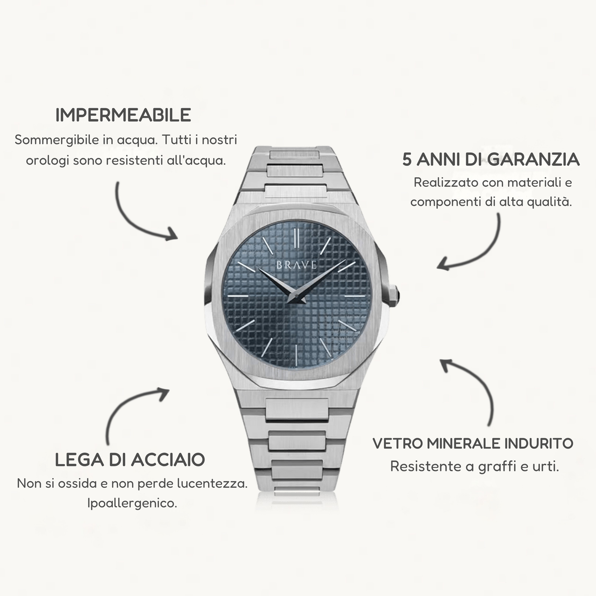 Orologio ~ Empire BRAVE - Argento-Blu Navy