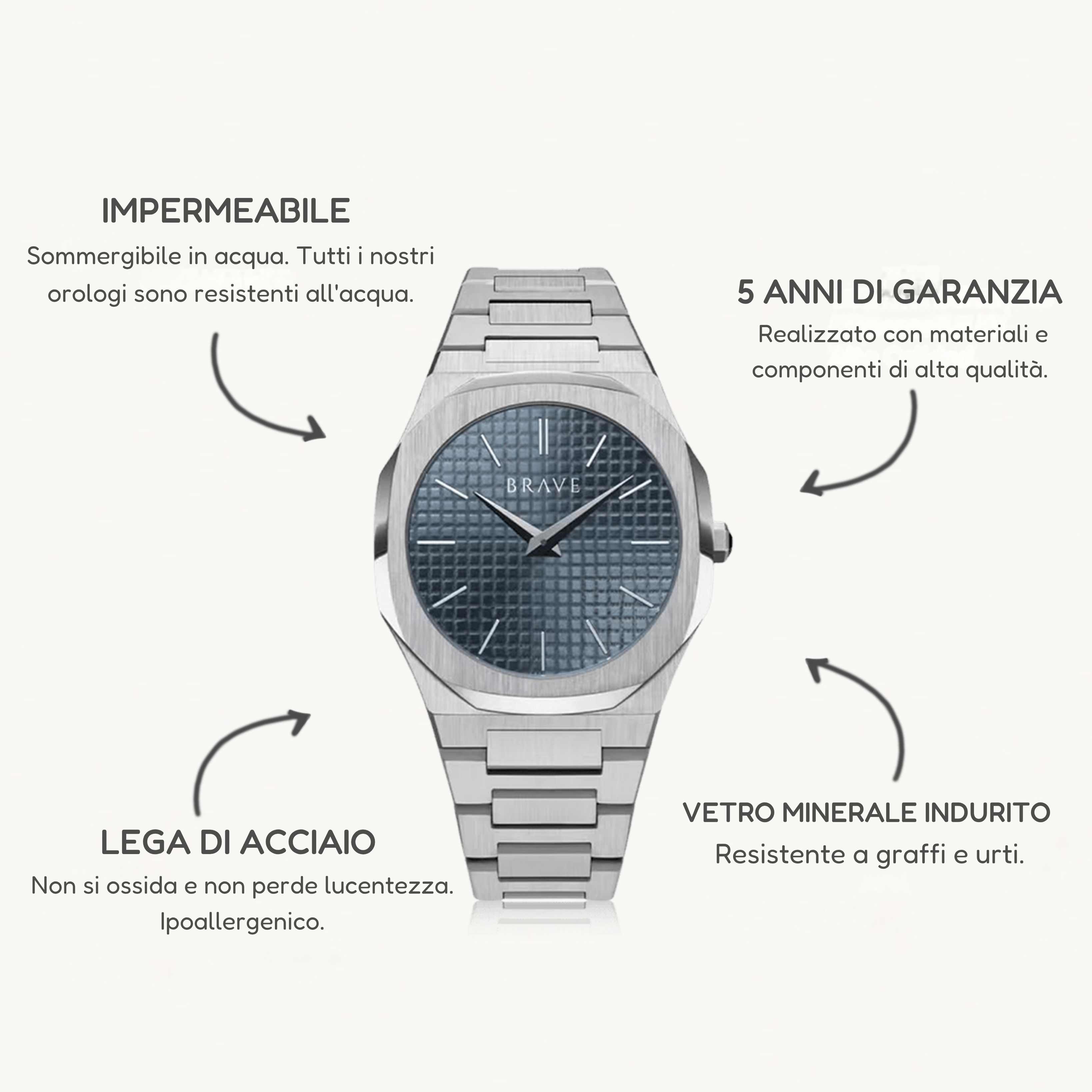 Orologio ~ Empire BRAVE - Argento-Blu Navy