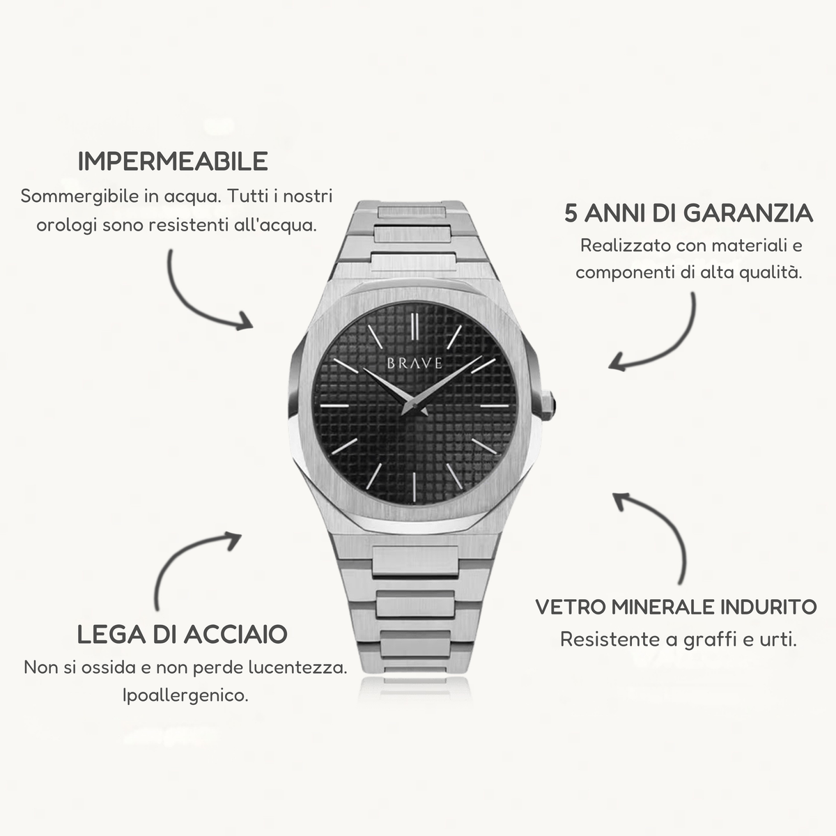 Orologio ~ Empire BRAVE - Argento-Nero