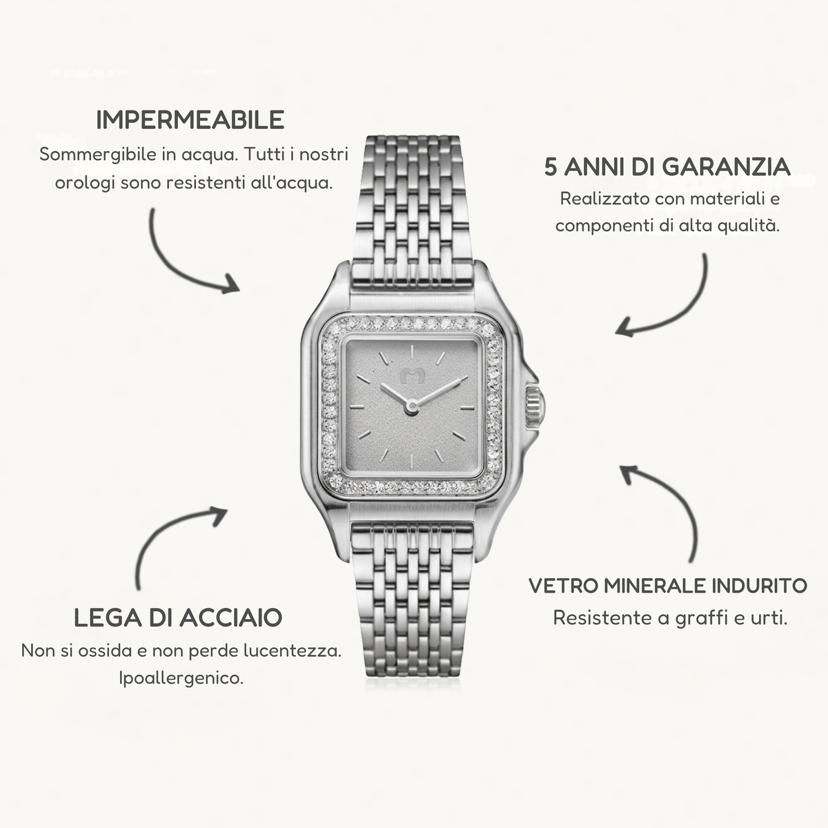 Orologio ~ Hampton Lux Argento
