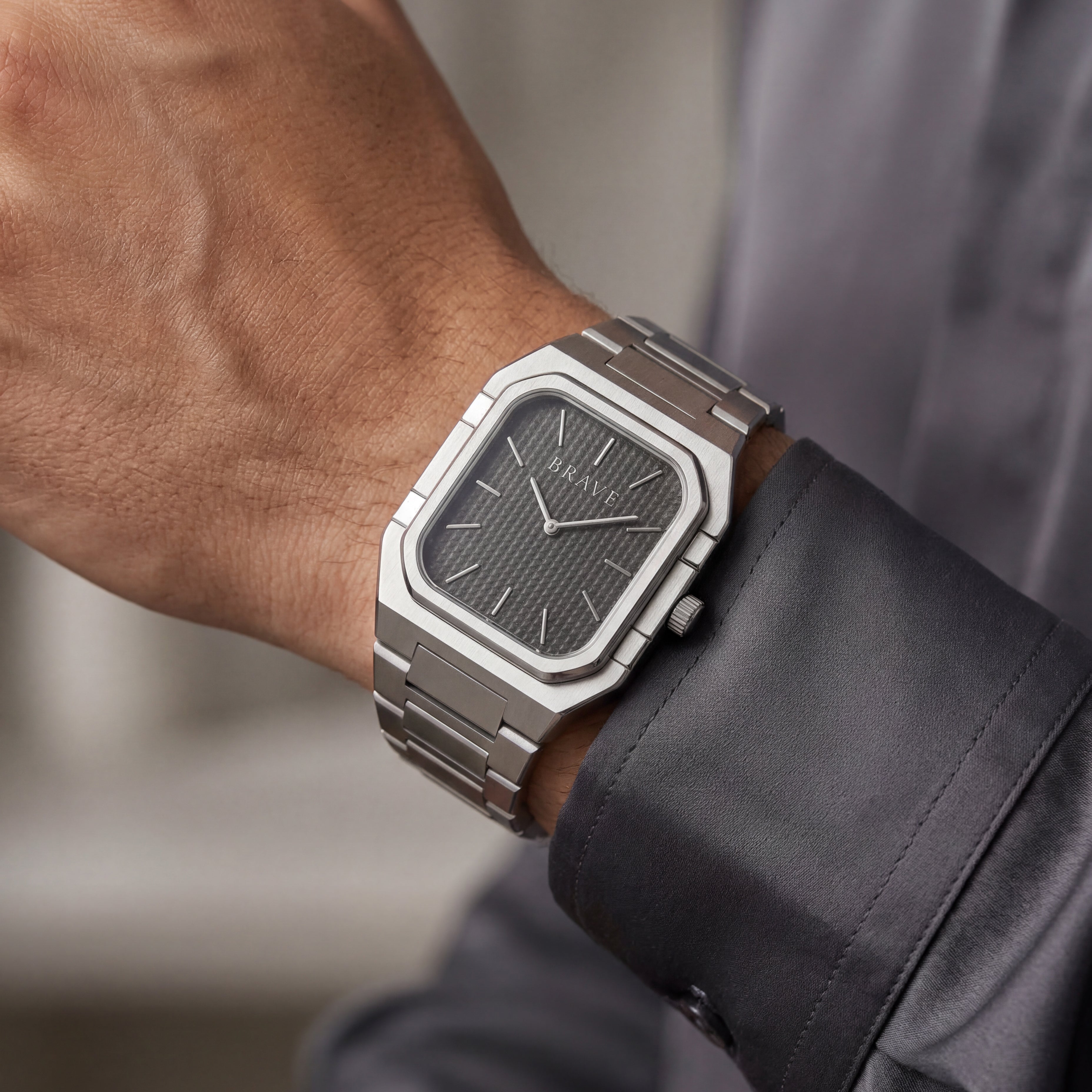 Orologio ~ Brando BRAVE - Argento-Nero