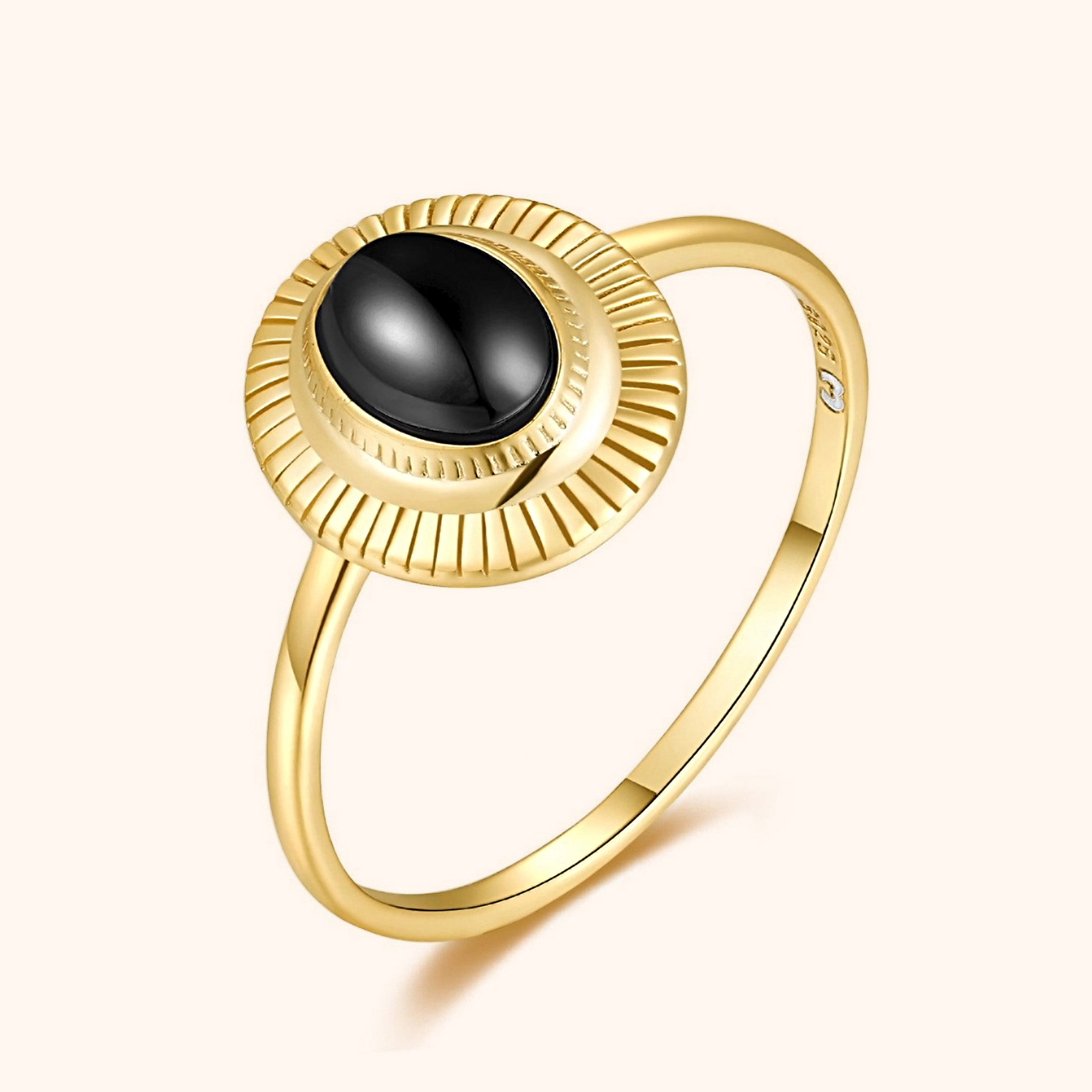 Anello Ovale Nero - Chiara Jewels