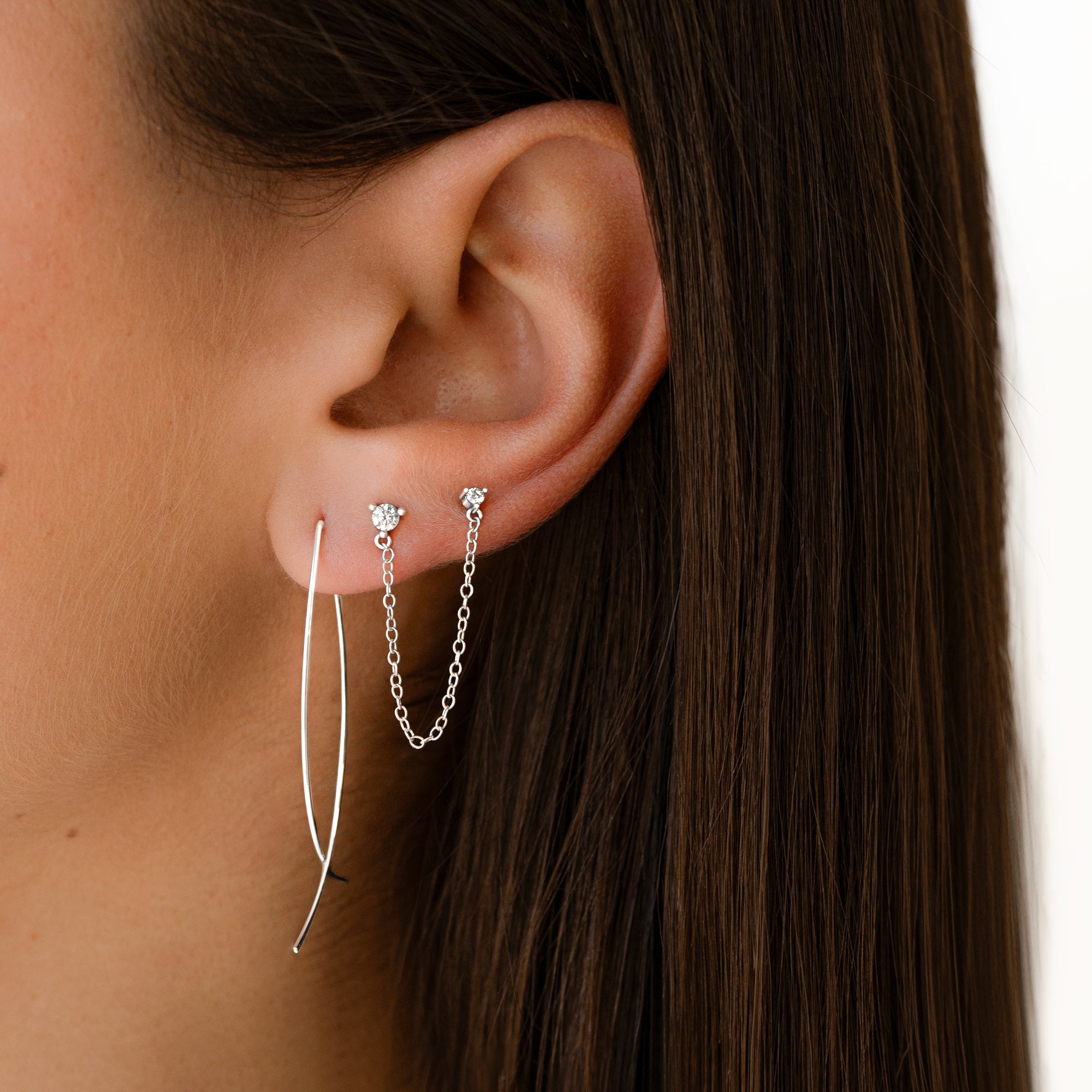 Orecchino Catena Zirconia - Chiara Jewels