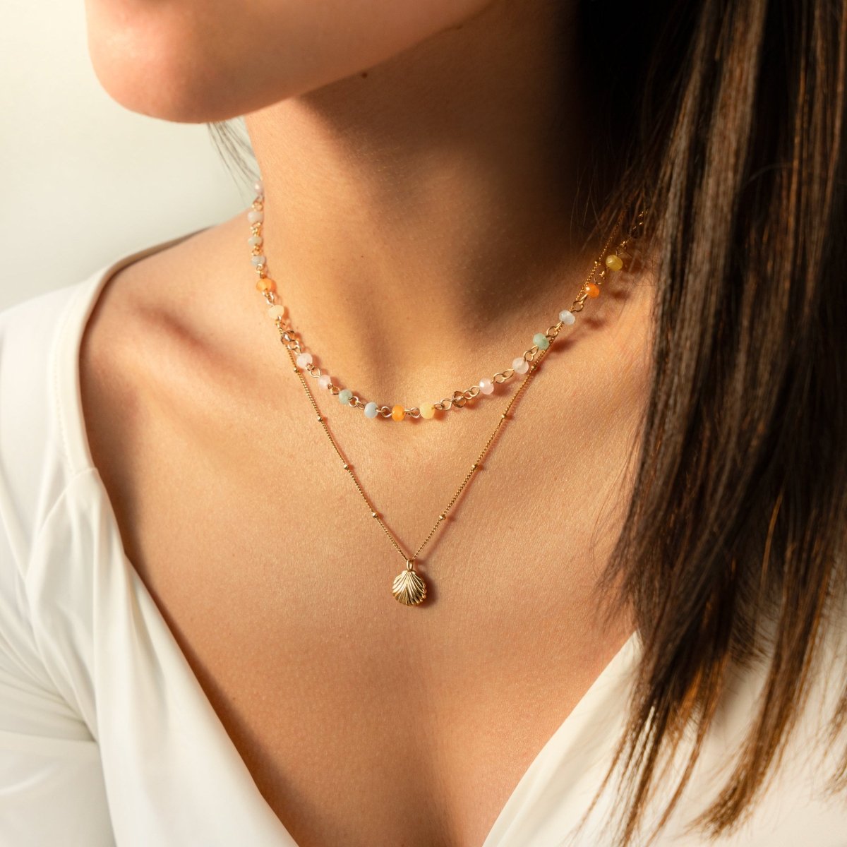 (Confezione da 2) Collana Conchiglia + Canarino - Chiara Jewels