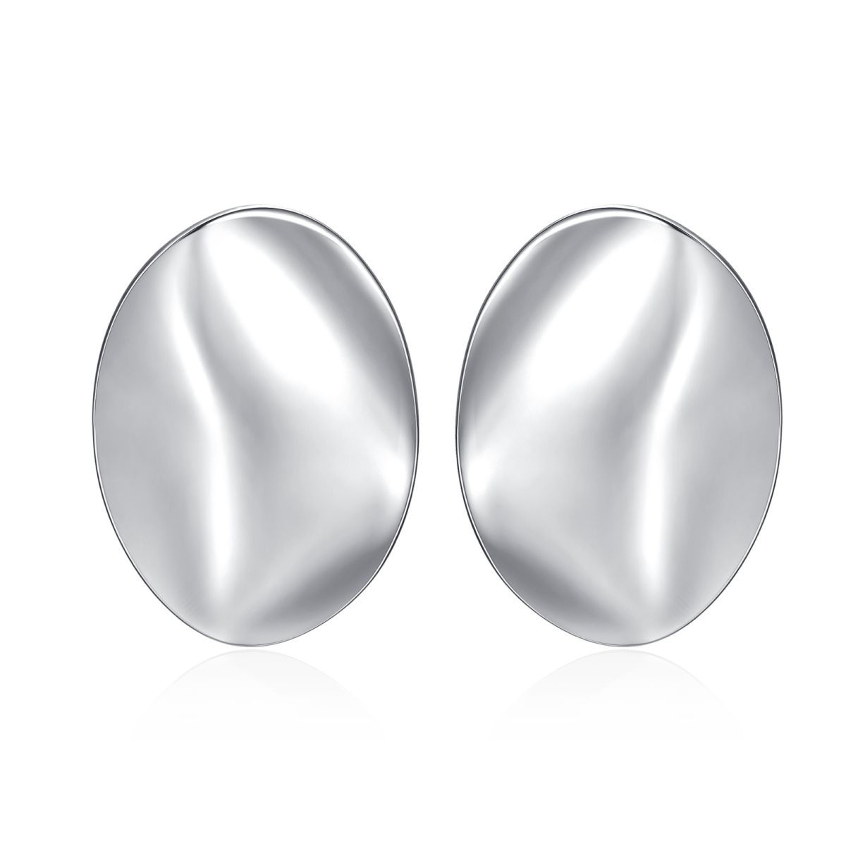 Orecchino creolo Argento 925/1000 rodiato con Ossido di zirconio
