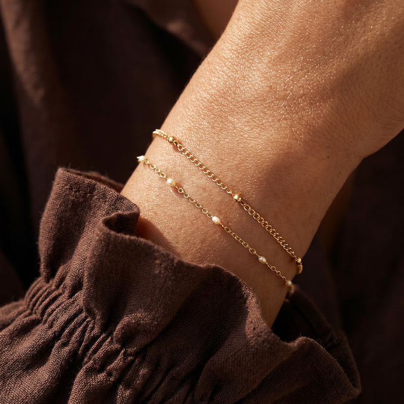 Bracciale Perline Bianche
