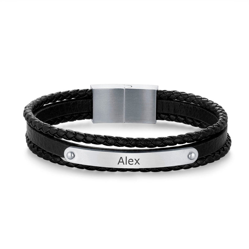 Bracciale Uomo BRAVE "Rebel" ~ Testo Personalizzabile