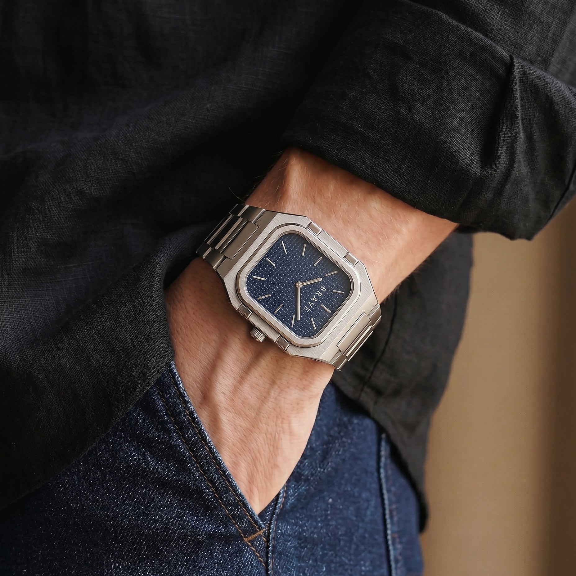 Orologio ~ Brando BRAVE - Argento-Blu Navy
