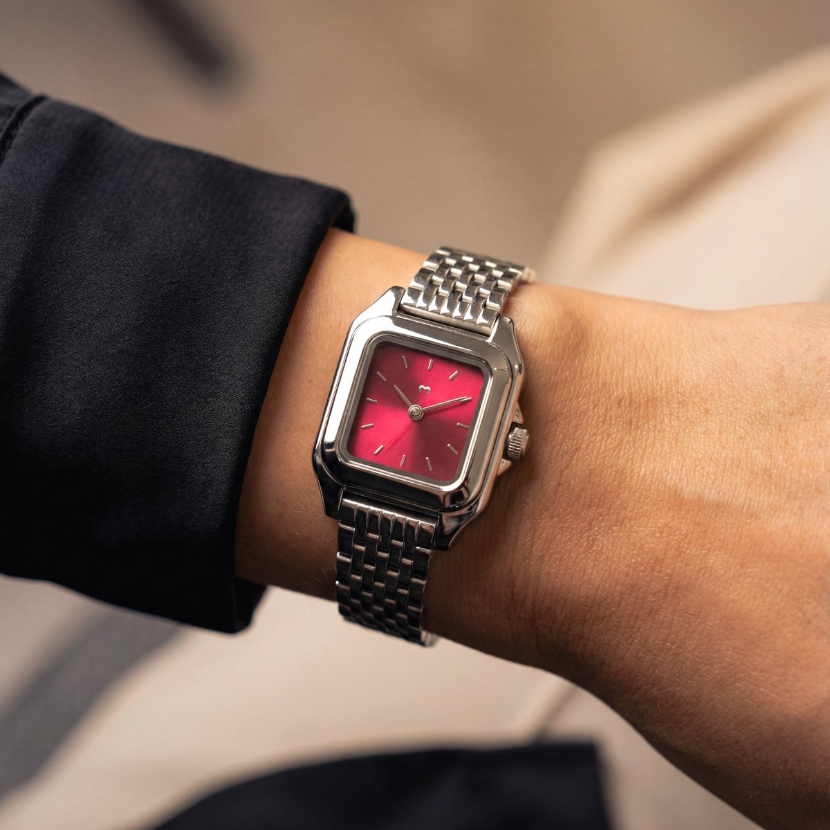 Orologio ~ Hampton Argento-Granato